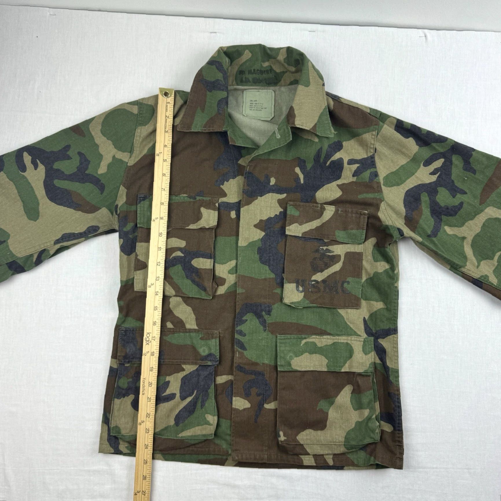 AMO VINTAGE US Marine Corps Camouflage Shirt Adult Small Military 80s Button-Up Mens Size US S / EU 44-46 / 1 - 5 Thumbnail
