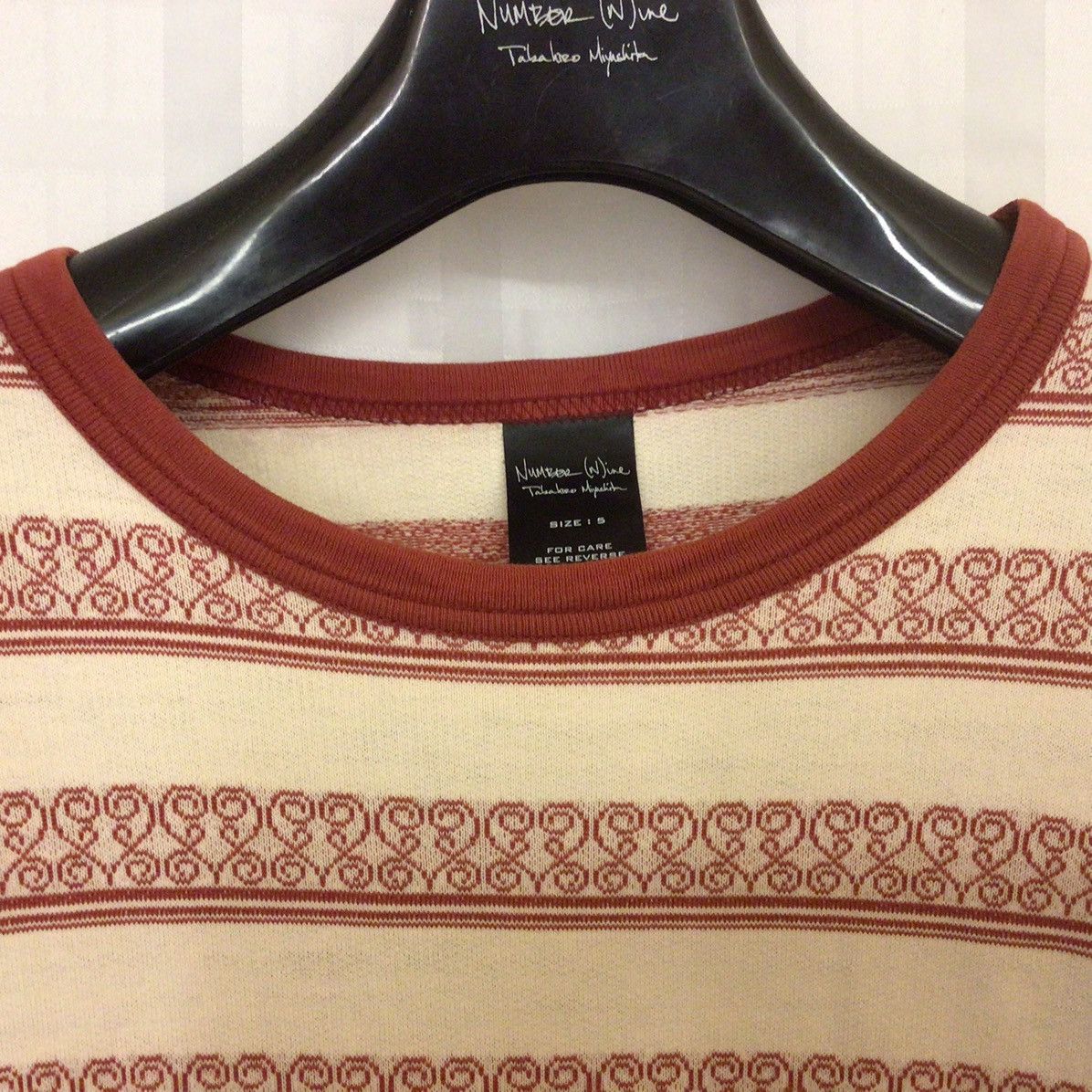 image of Number N Ine x Takahiromiyashita The Soloist Number (N)Ine Woven T-Shirt Cream/red Jpn.sz.5 in Red/
