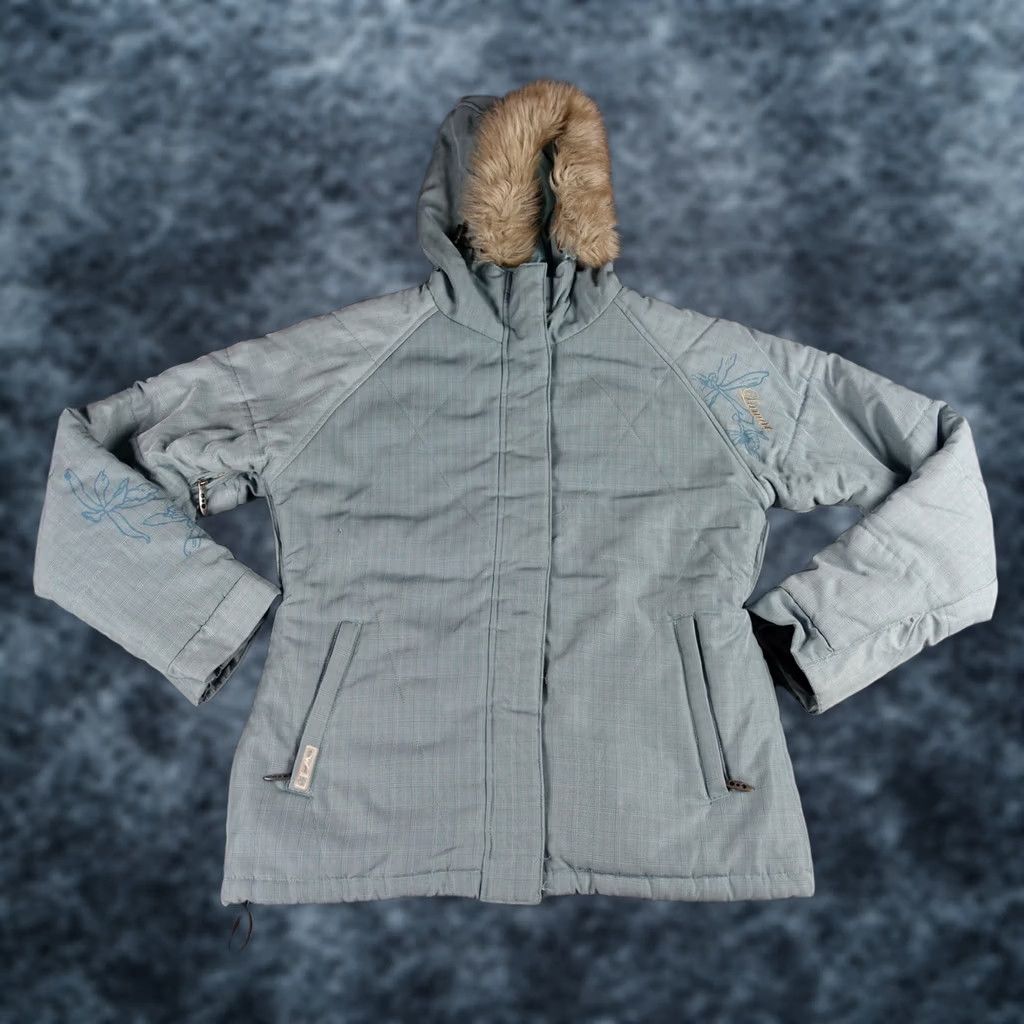 Vintage Lamar Jacket Womens Large Blue Faux Fur Trim Snow Coat Skiing Hood Stylish Snowboard Size L / US 10 / IT 46 - 1 Thumbnail