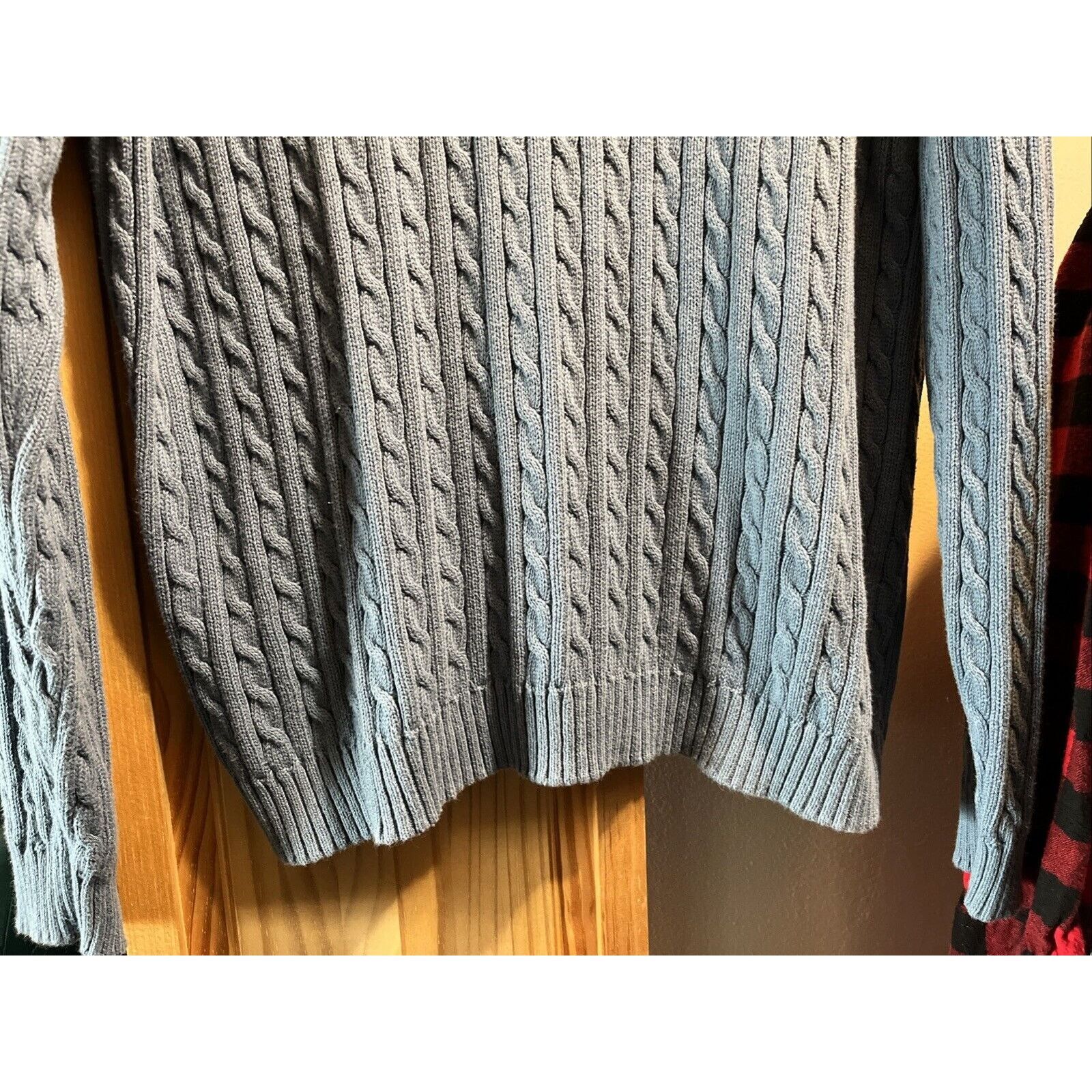 Consensus Sportswear Consensus Sportswear Men’s Size L Blue LS Cable Knit Sweater Size US L / EU 52-54 / 3 - 6 Thumbnail