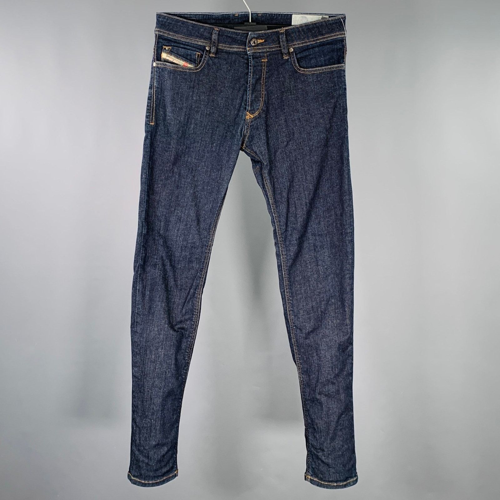 Diesel 30 Troxer Blue Contrast Stitch Cotton Blend Skinny Jeans Size US 30 / EU 46 - 1 Thumbnail