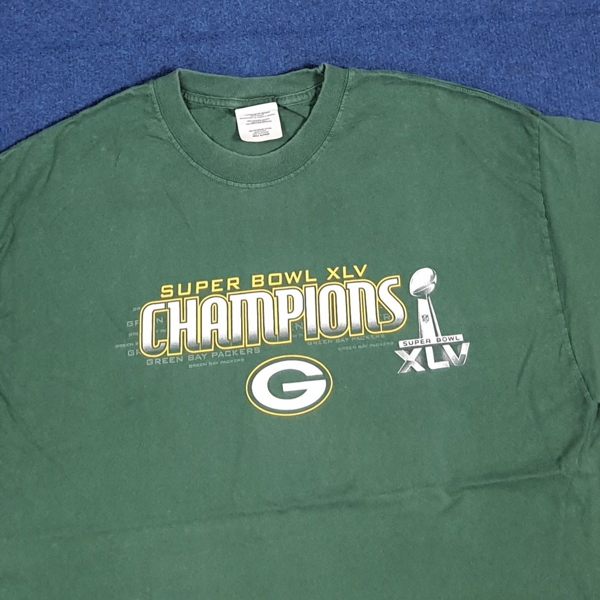 Vintage Vintage Super Bowl XLV Green Bay Packers Tshirt C285N15 Size US L / EU 52-54 / 3 - 2 Thumbnail