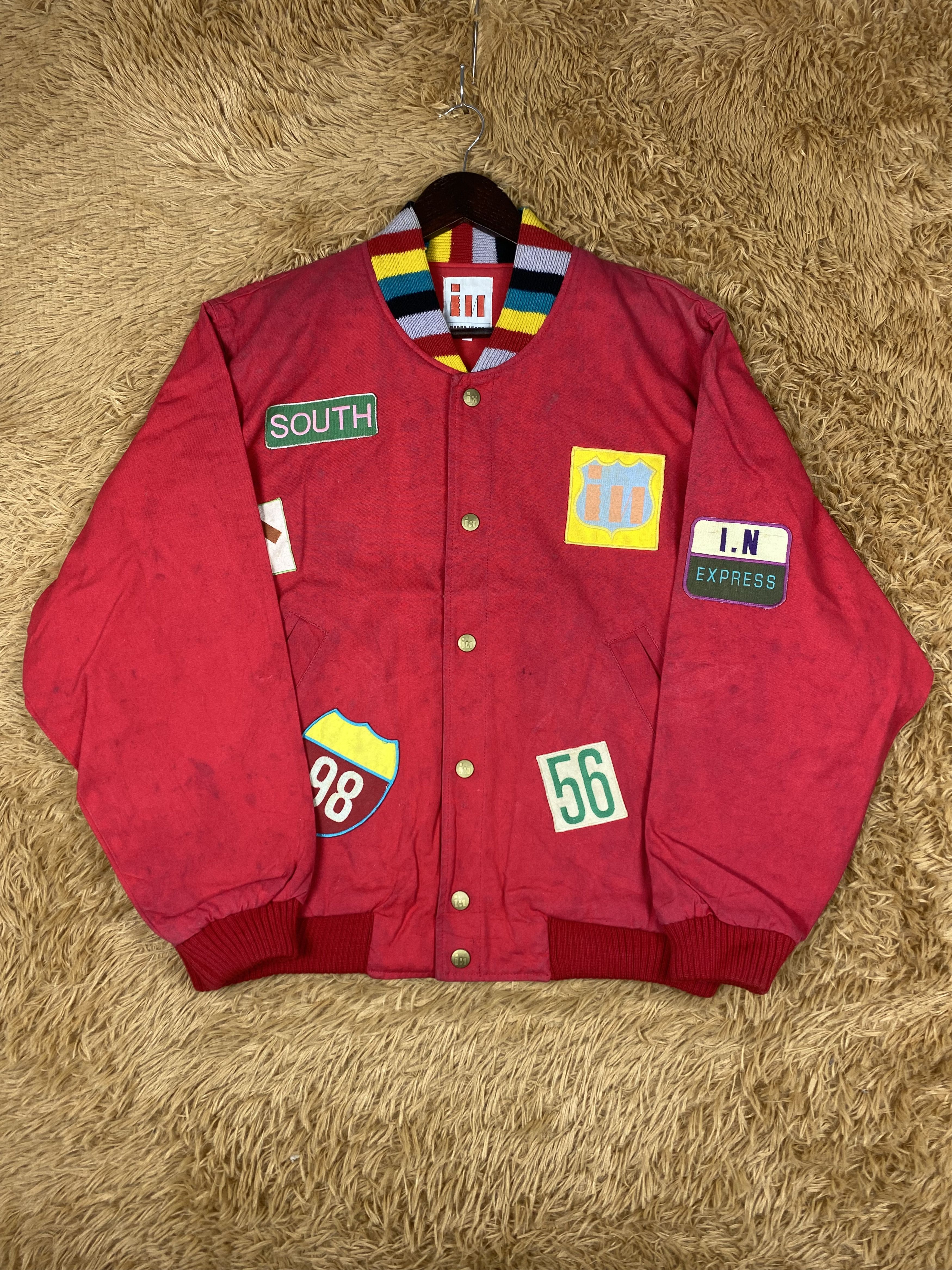 Japanese Brand Vintage I.N. Express Nobuo Ikeda Varsity Jacket DJ0971 Size US L / EU 52-54 / 3 - 4 Thumbnail