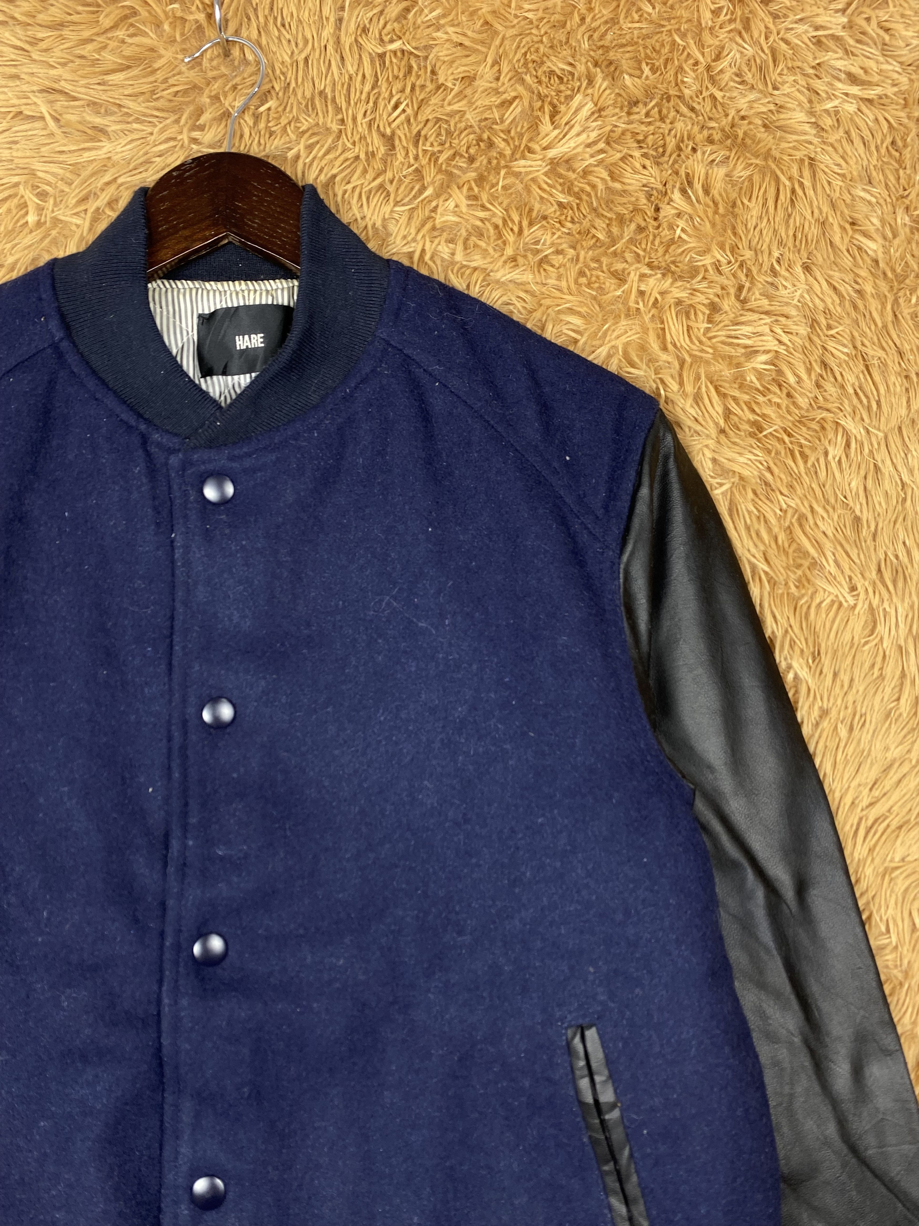 HARE Vintage Hare Varsity Jacket DJ0482 Size US L / EU 52-54 / 3 - 3 Thumbnail