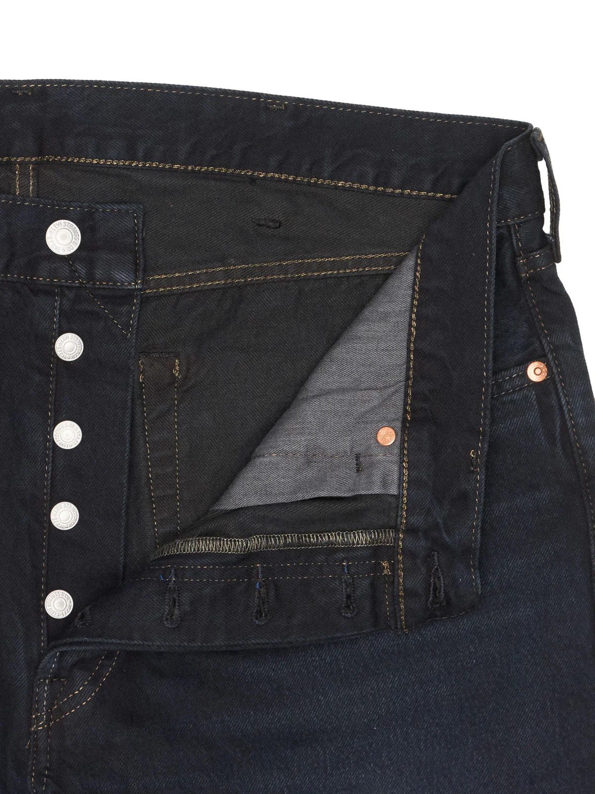 Levi's LEVI'S Premium 501 ST Black Denim Slim Taper Big E Jeans Size US 38 / EU 54 - 5 Thumbnail