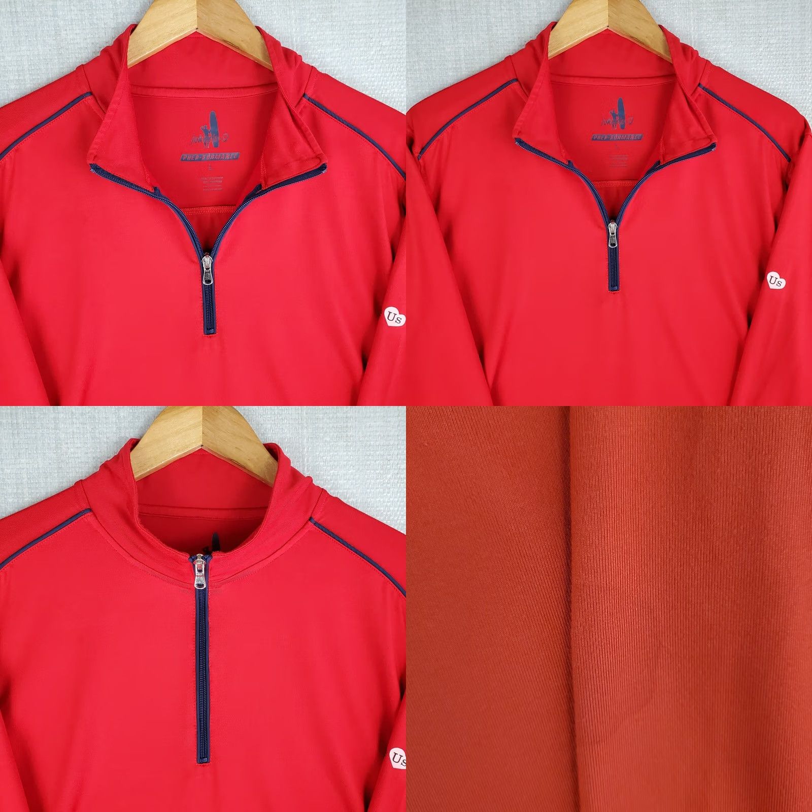 johnnie-O johnnie-O Red Prep-Formance 1/4 Zip Golf Shirt Large Mens Size US L / EU 52-54 / 3 - 9 Thumbnail