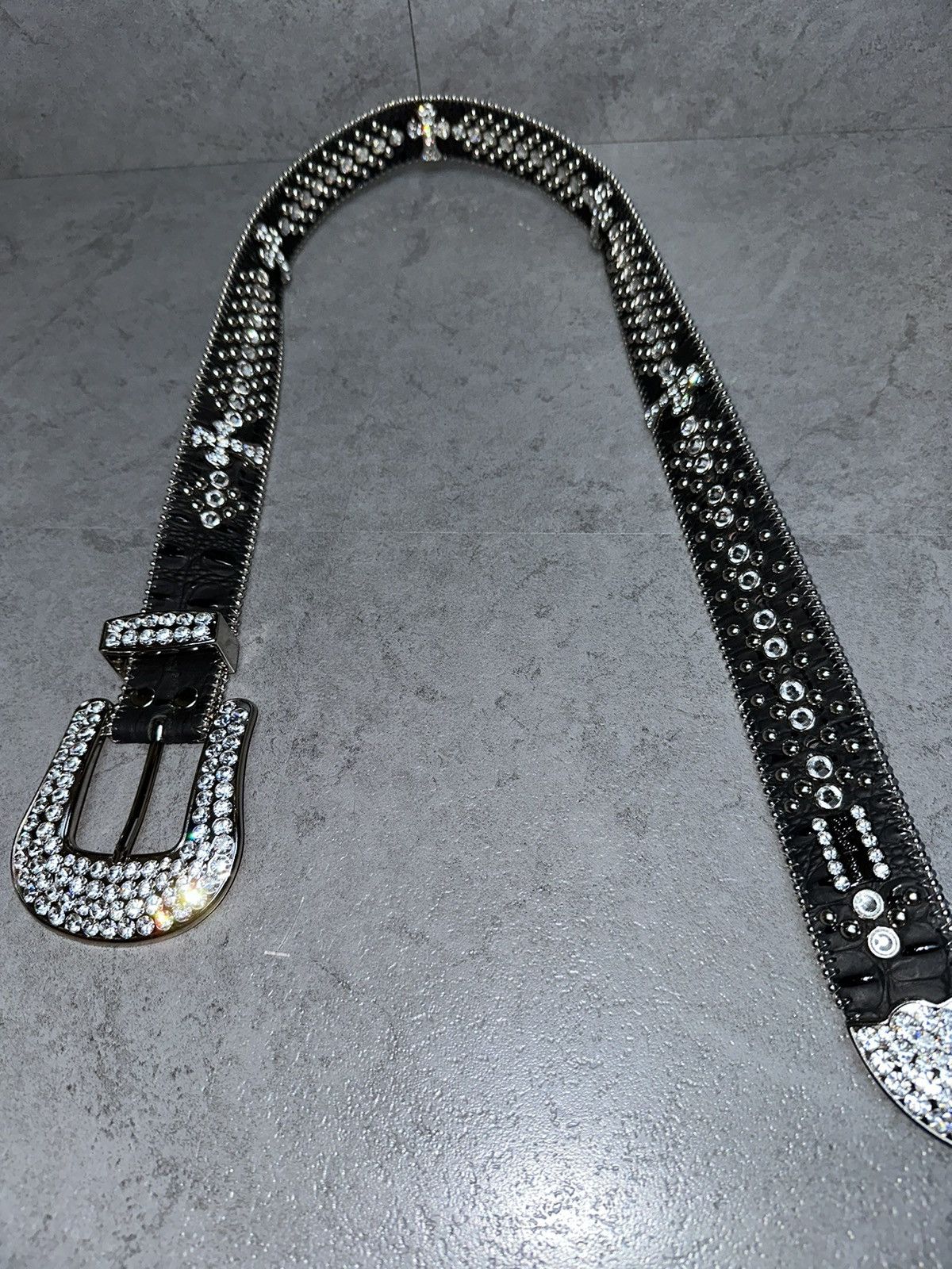 B.B. Simon BB Simon Swarovski Cross Belt Size 32 - 5 Thumbnail