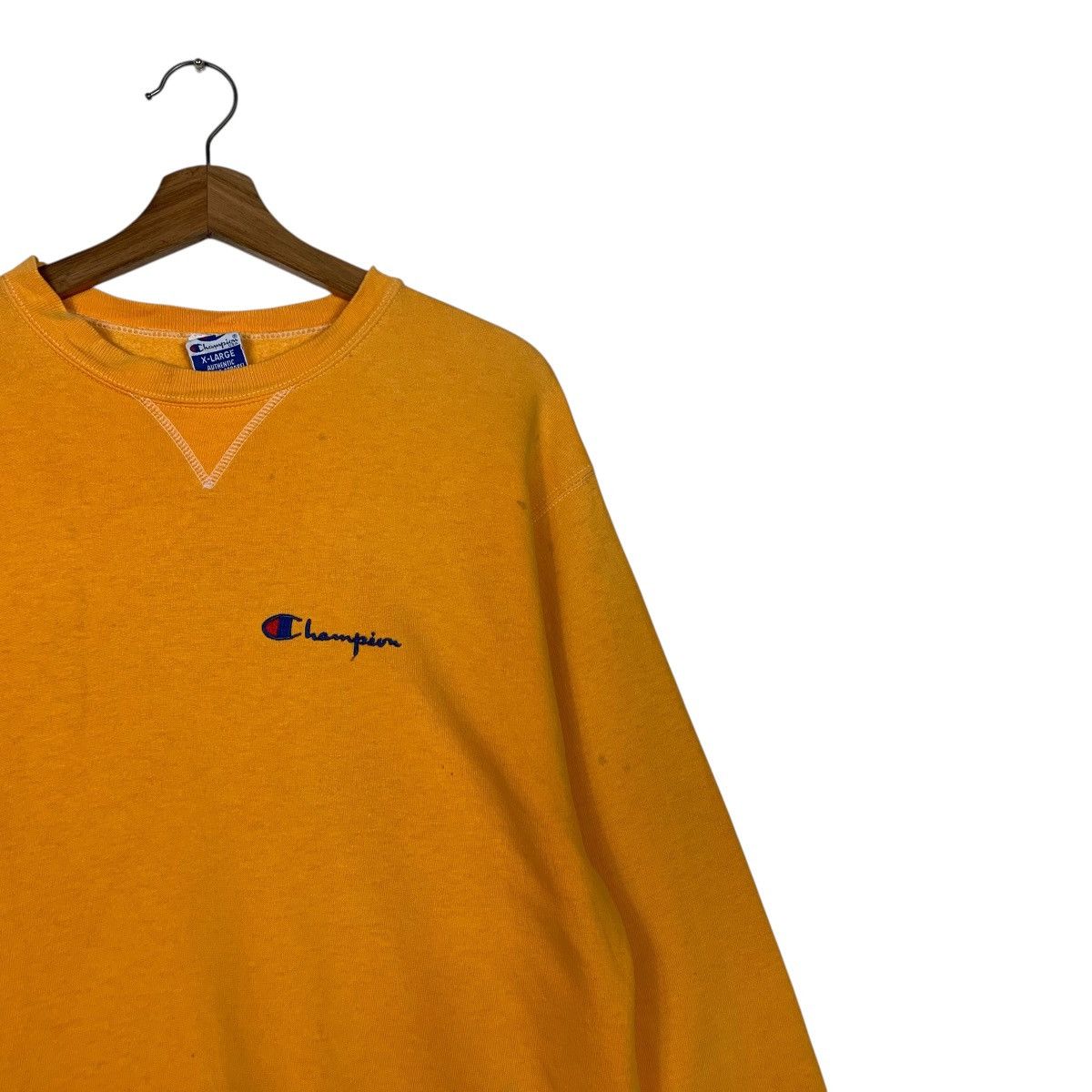 Champion Vintage Y2k CHAMPION Orange Crewneck Sweatshirt #3577-C163 Size US XL / EU 56 / 4 - 4 Thumbnail