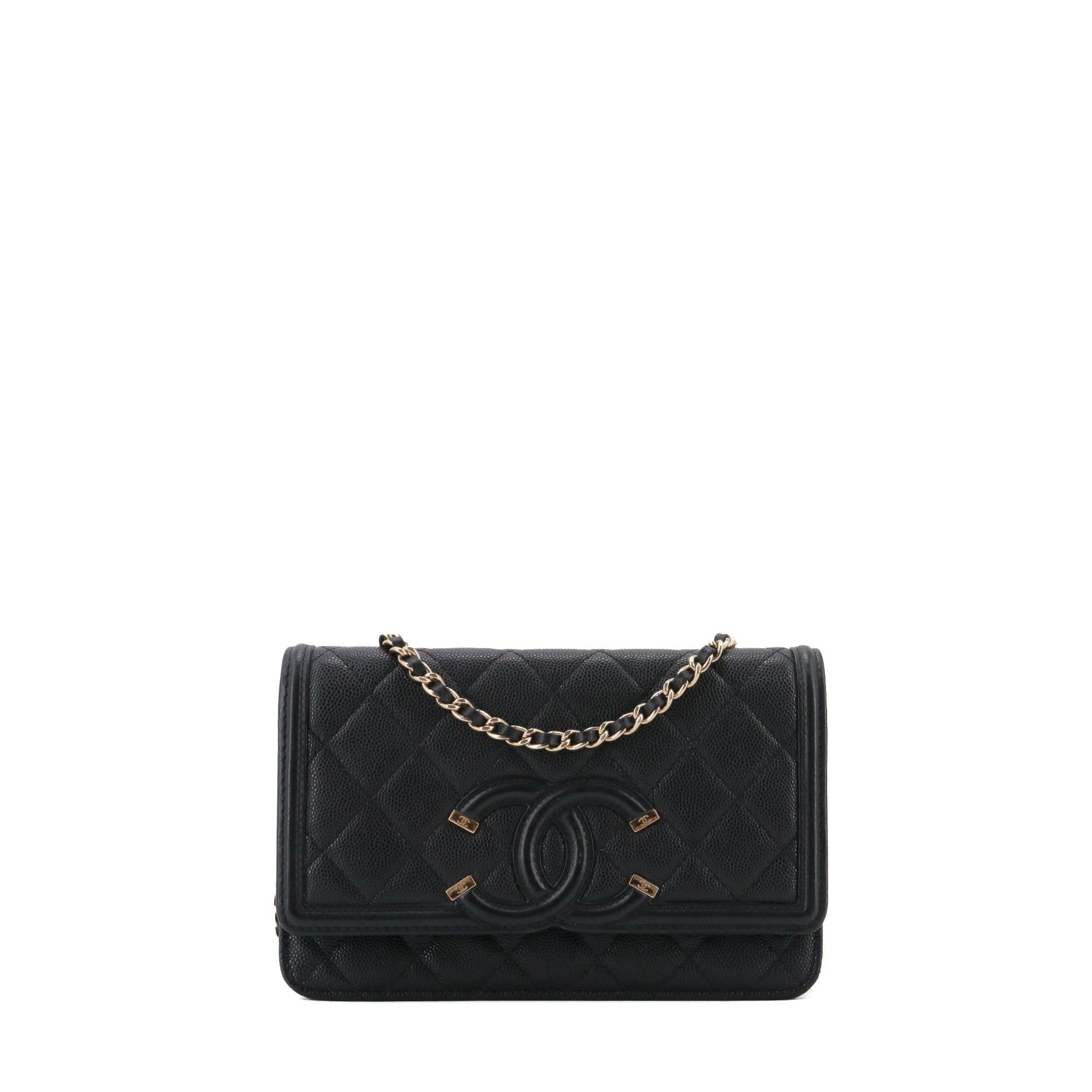 Chanel CHANEL - Chanel Filigree Wallet On Chain shoulder bag in black caviar leather Size ONE SIZE - 1 Thumbnail