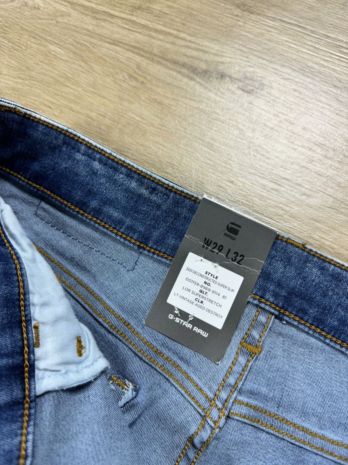 G-Star NEW🏷️ G-Star Raw 3301 Deconstructed Super Slim Denim Jeans Size US 29 - 6 Thumbnail