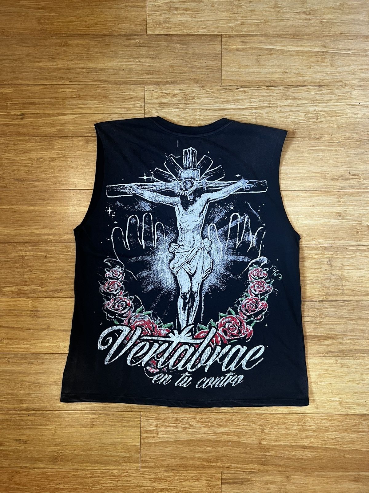 Image of Black Vertabrae Savior Tank, Men's (Size Small)