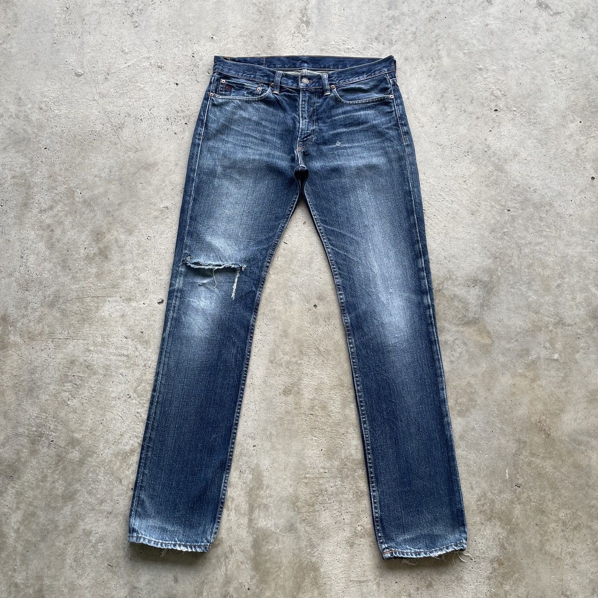 Jean × Polo Ralph Lauren × Ralph Lauren Vintage Polo Ralph Lauren Distressed Jeans Pants Faded Size US 34 / EU 50 - 1 Thumbnail