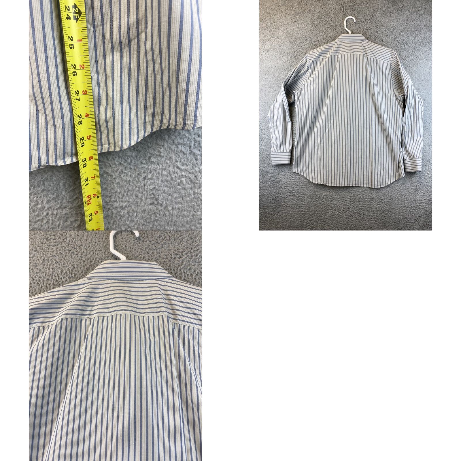 Banana Republic Banana Republic Shirt Men's Size L 16/16.5 Gray Fit Stripes 87-42 Size US L / EU 52-54 / 3 - 8 Thumbnail
