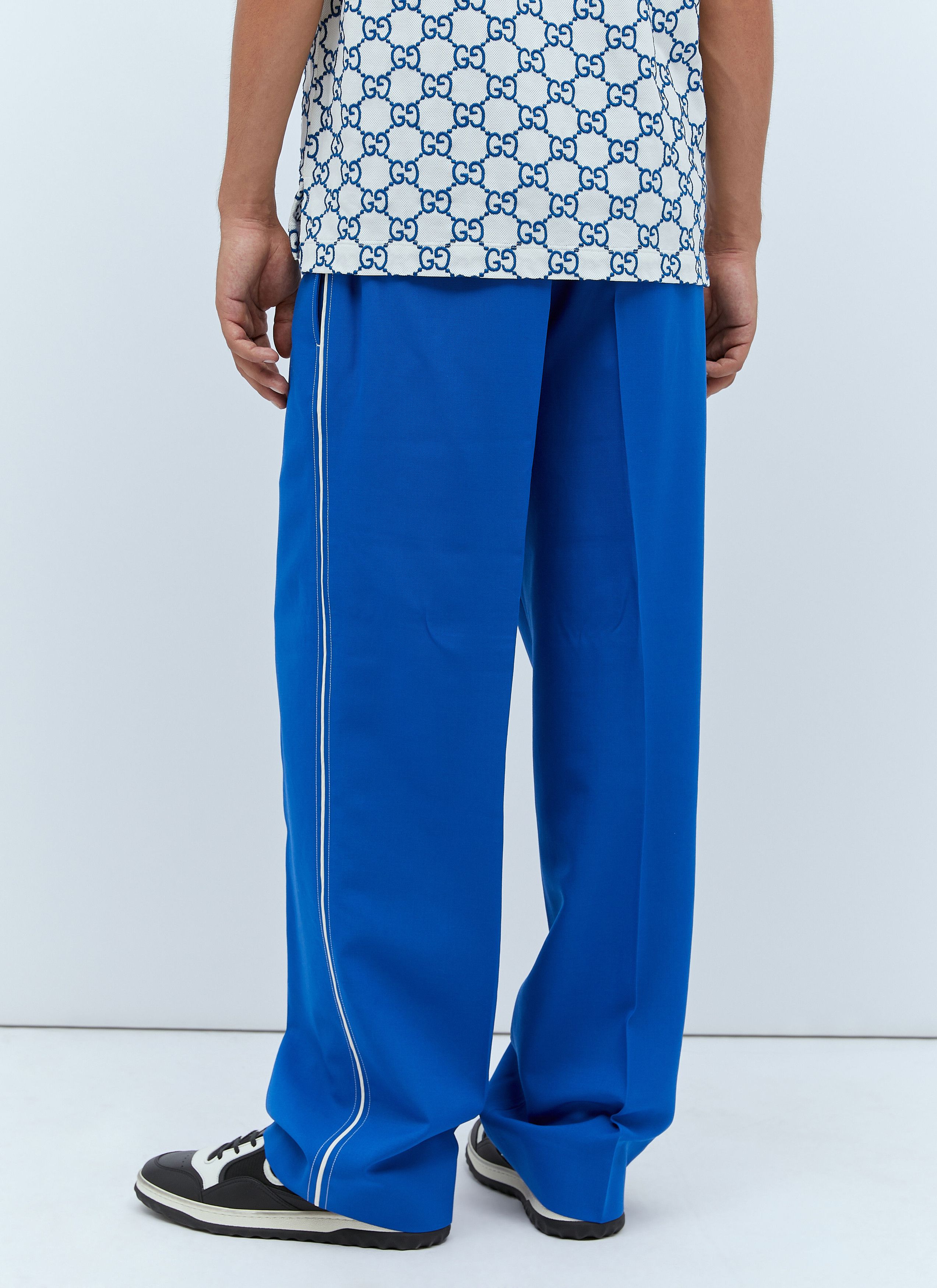 Gucci GUCCI blue interlocking G wool mohair relaxed track pants 32 Size US 32 / EU 48 - 6 Thumbnail