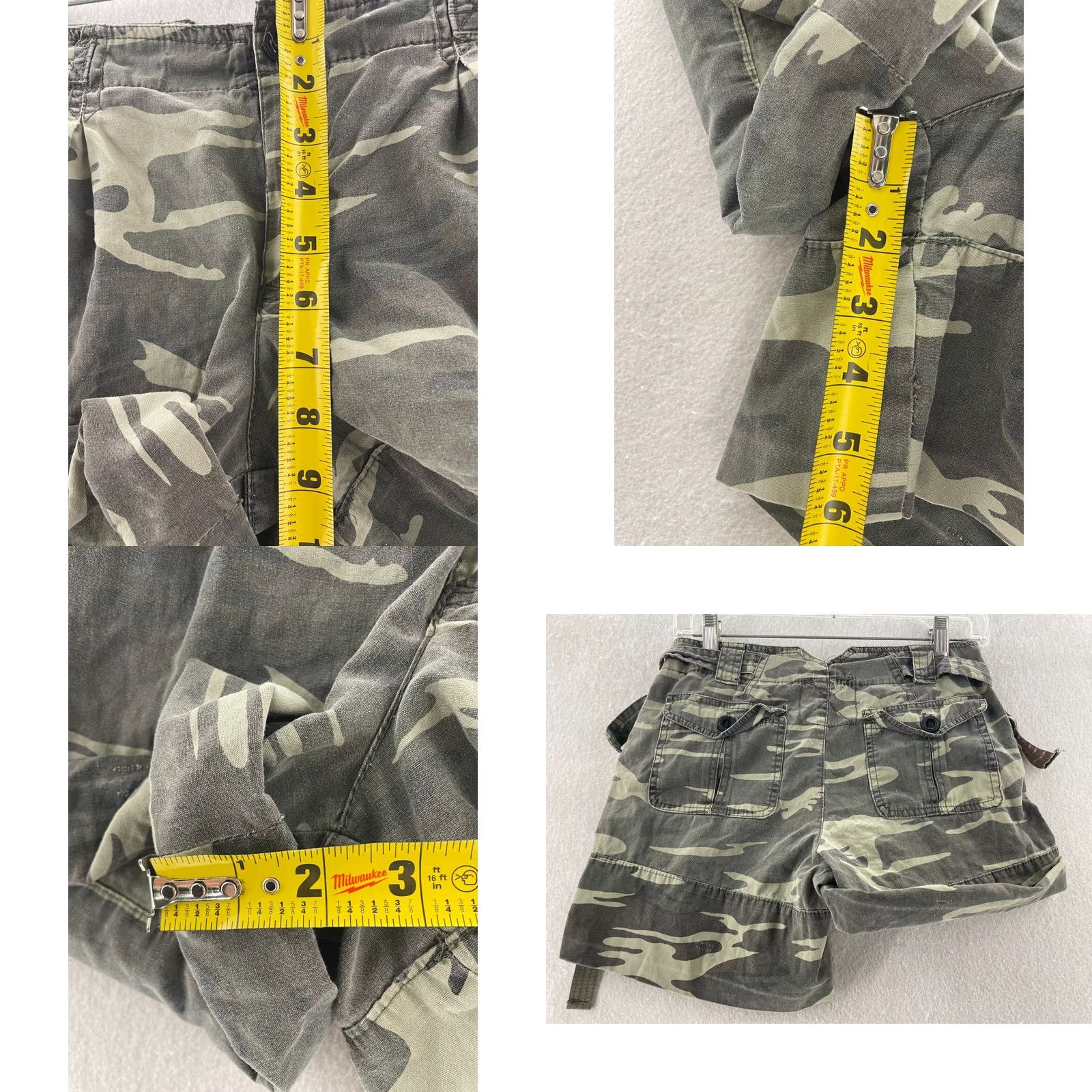 Forever 21 FOREVER 21 Shorts Womens Small Camouflage Elastic Waist Roll Hem Canvas Cargo Colorful Multicolor Casual Pockets 100% Cotton Size 28" / US 6 / IT 42 - 8 Thumbnail