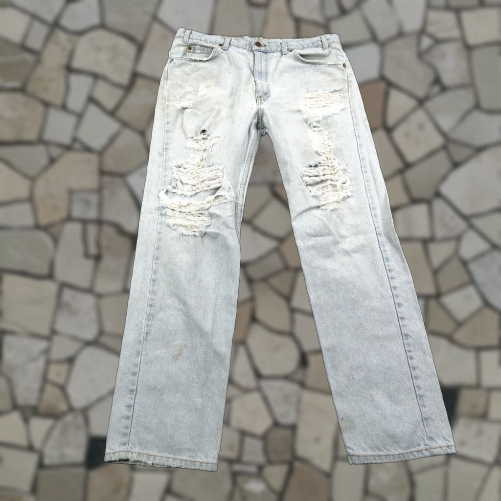 VINTAGE Levi's 505 Jeans Mens 36x31 Blue Denim Distressed 90s Grunge
