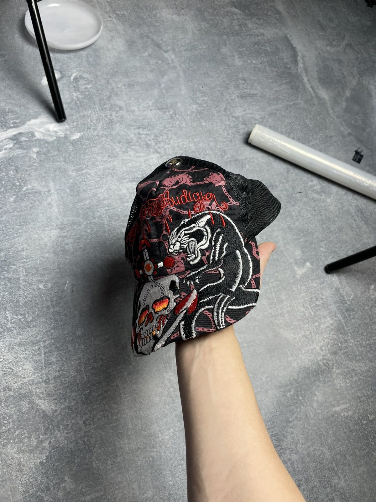 Christian Audigier Y2K blood Christian Audigier skulls cap snapback Size ONE SIZE - 3 Thumbnail