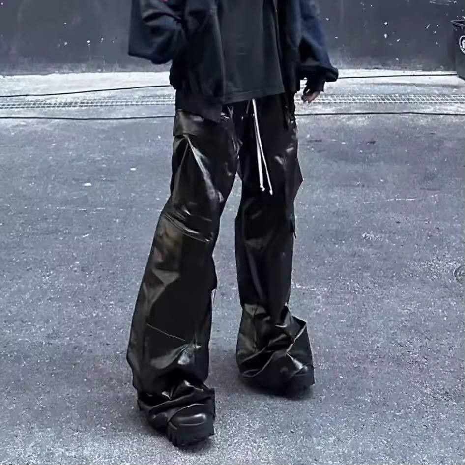 Japanese Brand × Vintage mauroicardi black shiny leather pants Size US 34 / EU 50 - 3 Thumbnail