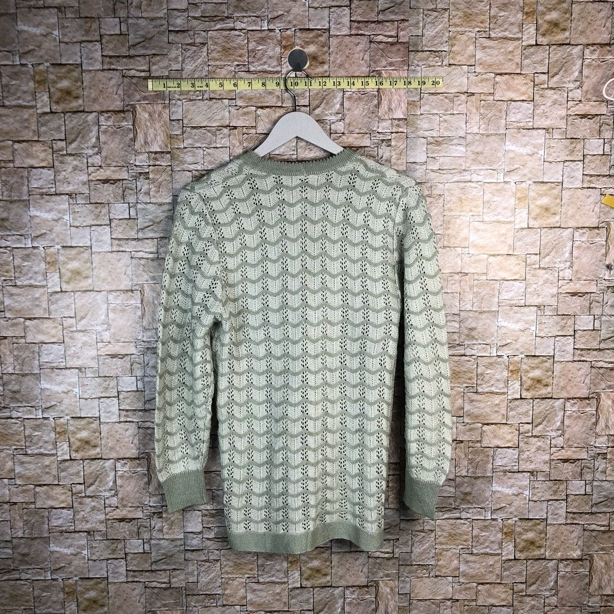 Homespun Knitwear × Japanese Brand Japan vintage Green crochet meshnet Cardigan Knitwear #A1050 Size S / US 4 / IT 40 - 13 Thumbnail