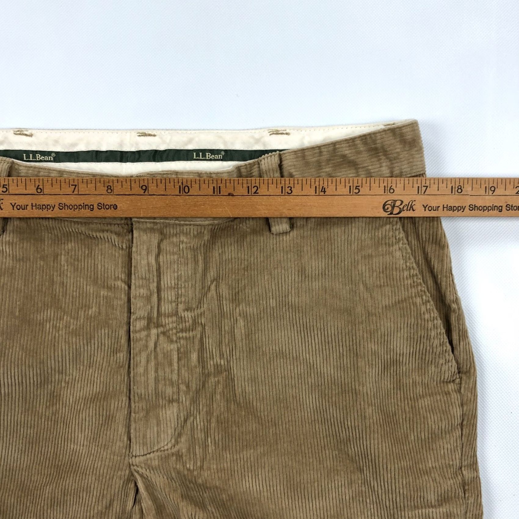 Vintage LL Bean Pants Mens 34x32 Brown Corduroy Casual Flat Front Classic Straight Preppy Button Zip BROWN Linen? Size US 34 / EU 50 - 6 Thumbnail