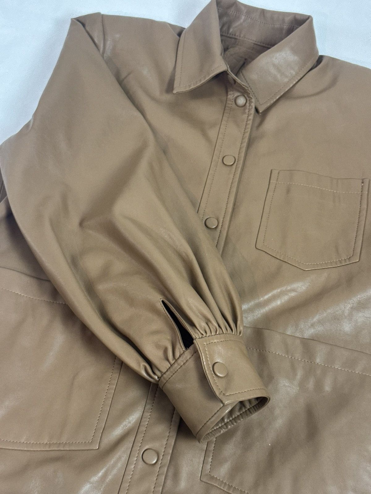 Samsoe Samsoe Camel Vestine soft faux leather Jacket with belt Size XL / US 12-14 / IT 48-50 - 13 Thumbnail