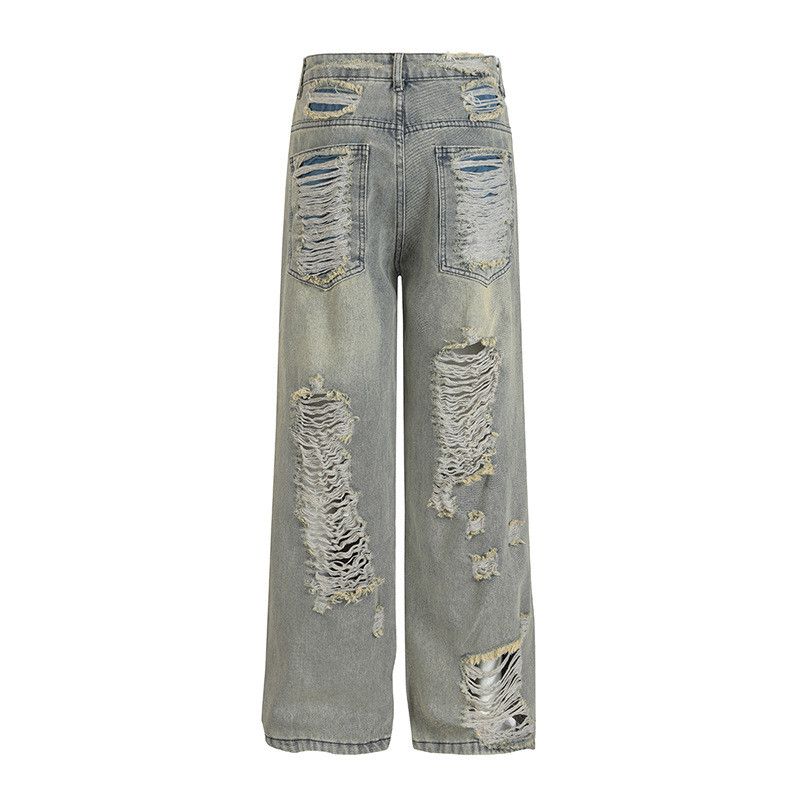 Vintage American high street distressed ripped jeans for men Size US 32 / EU 48 - 2 Thumbnail