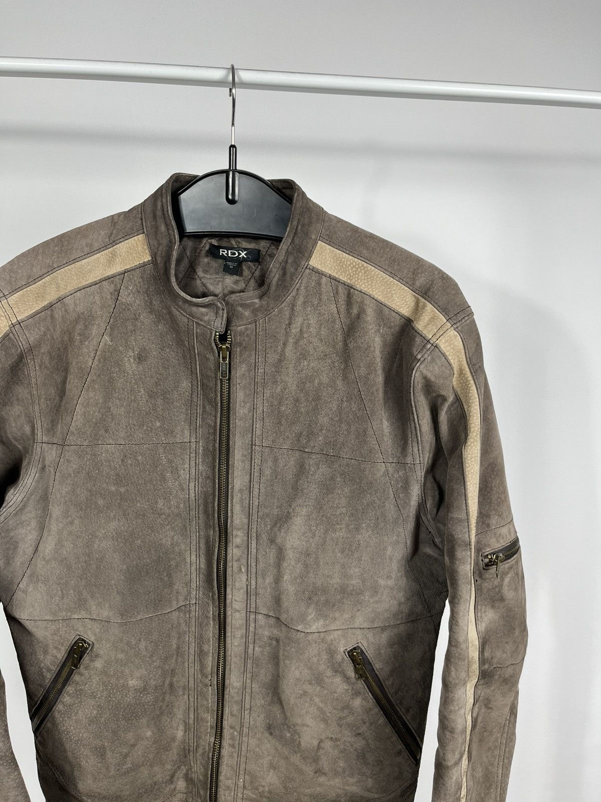 Leather RDX Brown Suede Leather Biker Jacket Racer Moto Men Size M Size US M / EU 48-50 / 2 - 2 Thumbnail