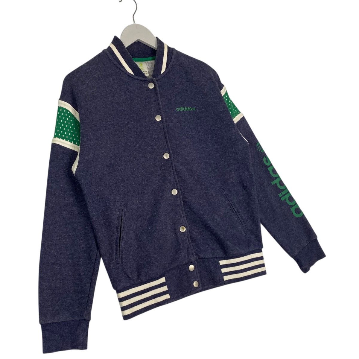Other Vintage Adidas Neo Snap Button Varsity Sweater Navy Blue Arm Size US S / EU 44-46 / 1 - 3 Thumbnail