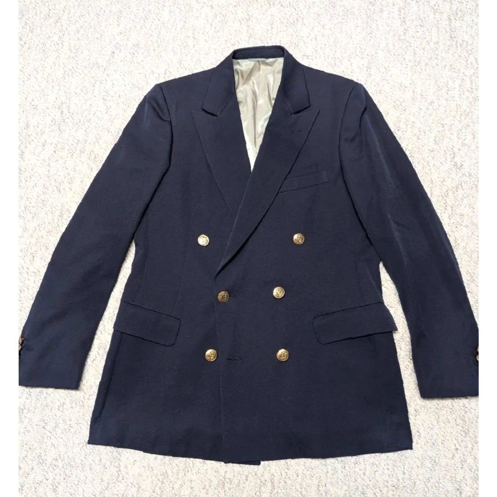 Kilgour VINTAGE Kilgour French & Stanbury blazer BLUE 40L WOOL double-breasted Men blazer US made Size 40R - 2 Thumbnail