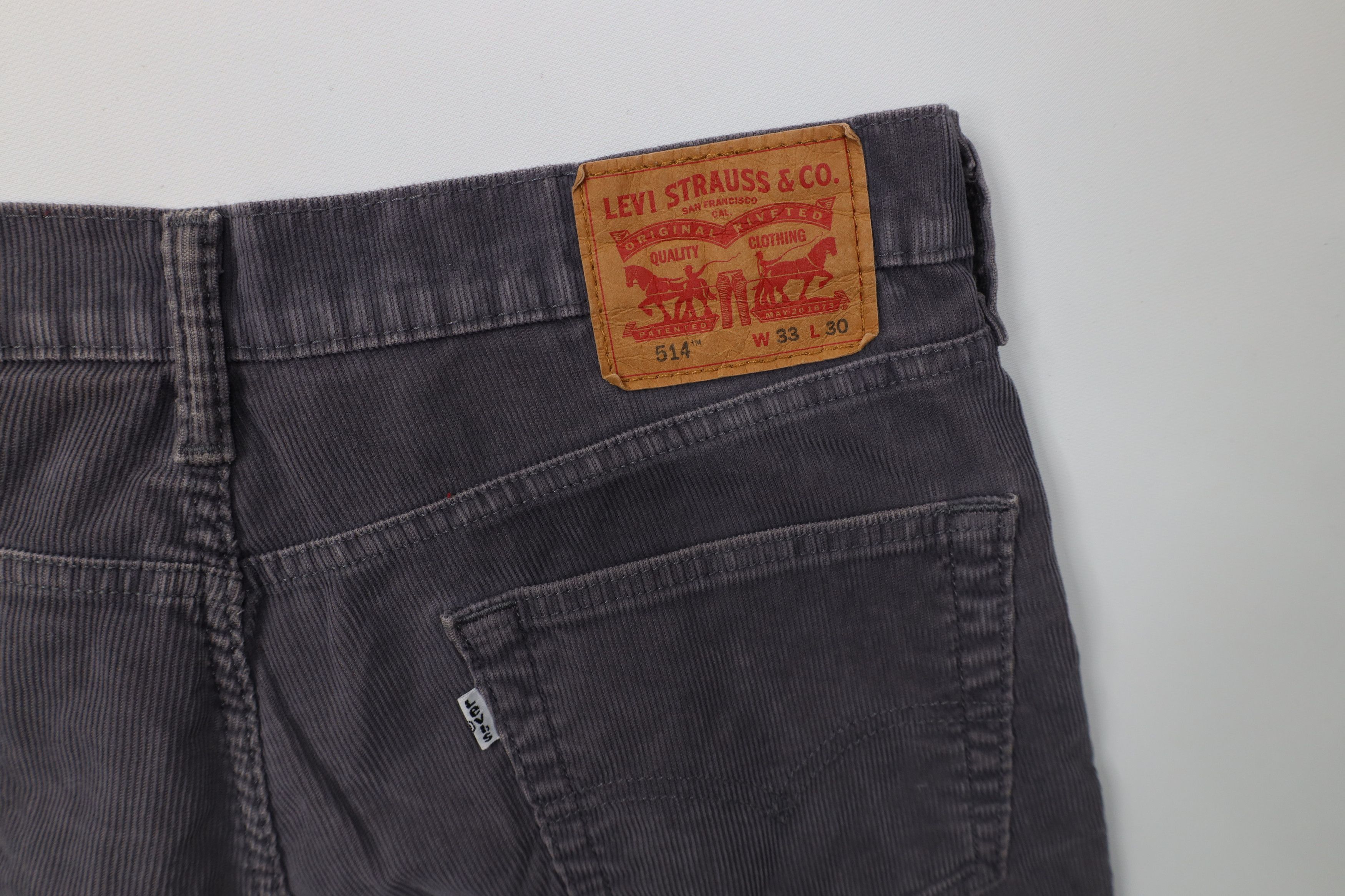 Levi's Vintage 90s Levis 514 Straight Leg Corduroy Pants Gray Size US 33 - 13 Thumbnail