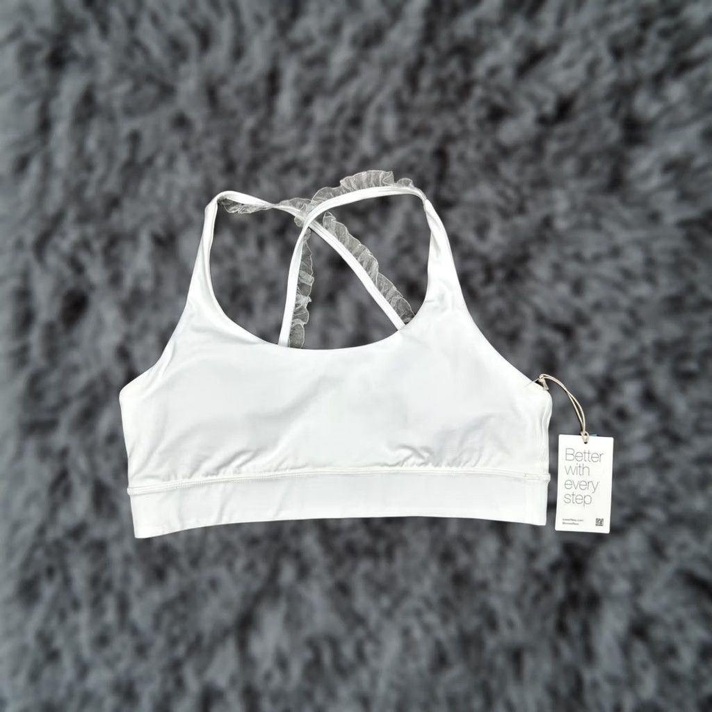 Vintage Sweetflexx White Lace Sports Bra L Women Large Size ONE SIZE - 1 Thumbnail