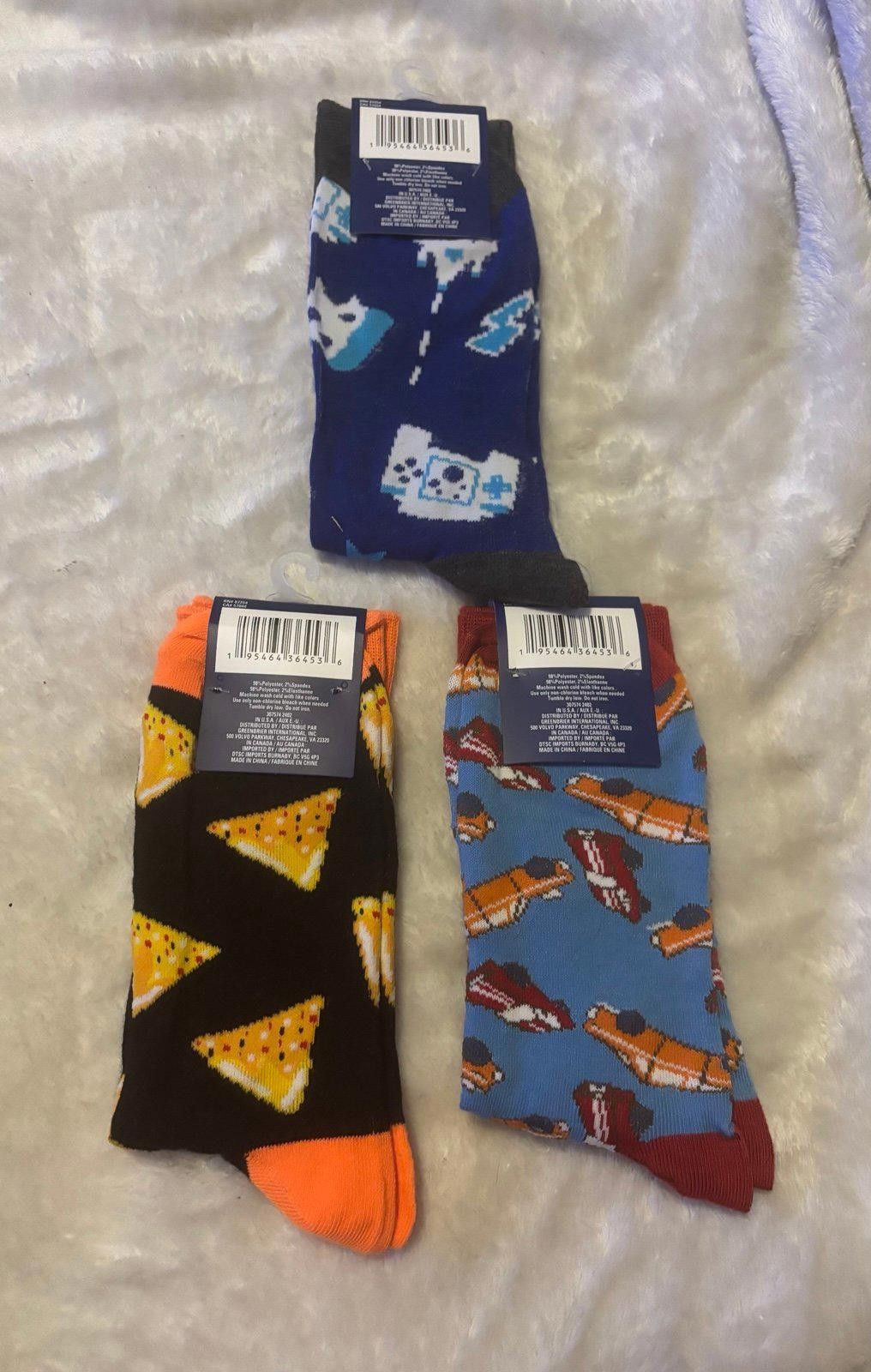 Other Juncture Novelty Crew Socks 3 Pack Size 6-12 Nacho Car Size ONE SIZE - 2 Thumbnail