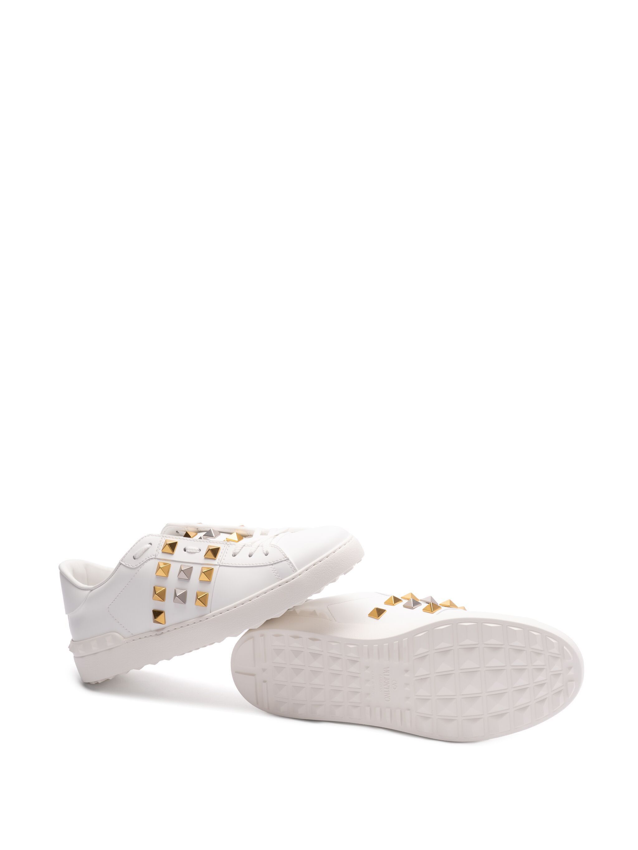 Valentino o1s22i1n1224 Rockstud Untitled Leather Sneakers in White Size US 9 / EU 42 - 4 Thumbnail