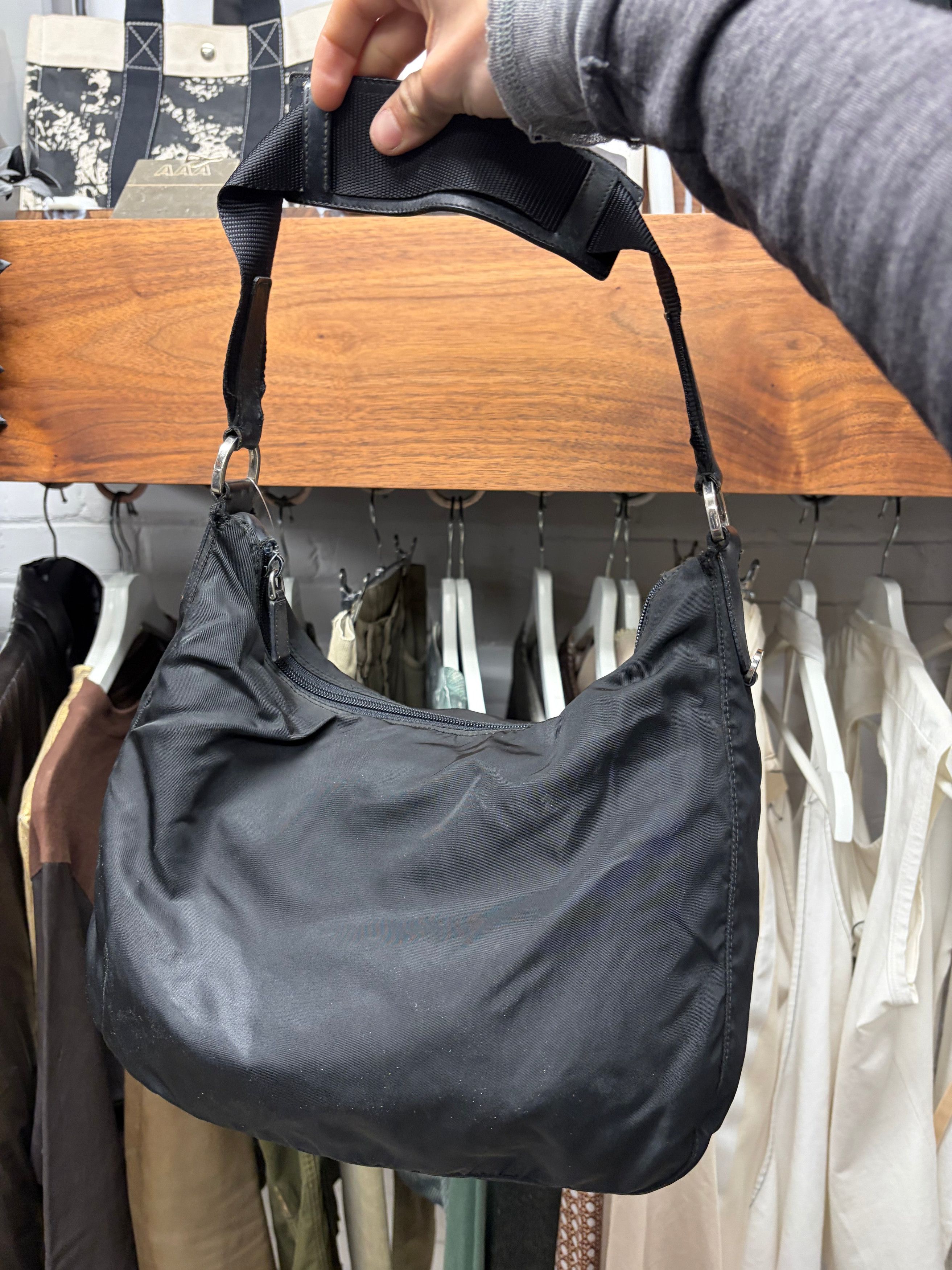 Prada Prada Black Nylon Crossbody ‘Hobo’ Bag Size ONE SIZE - 3 Thumbnail