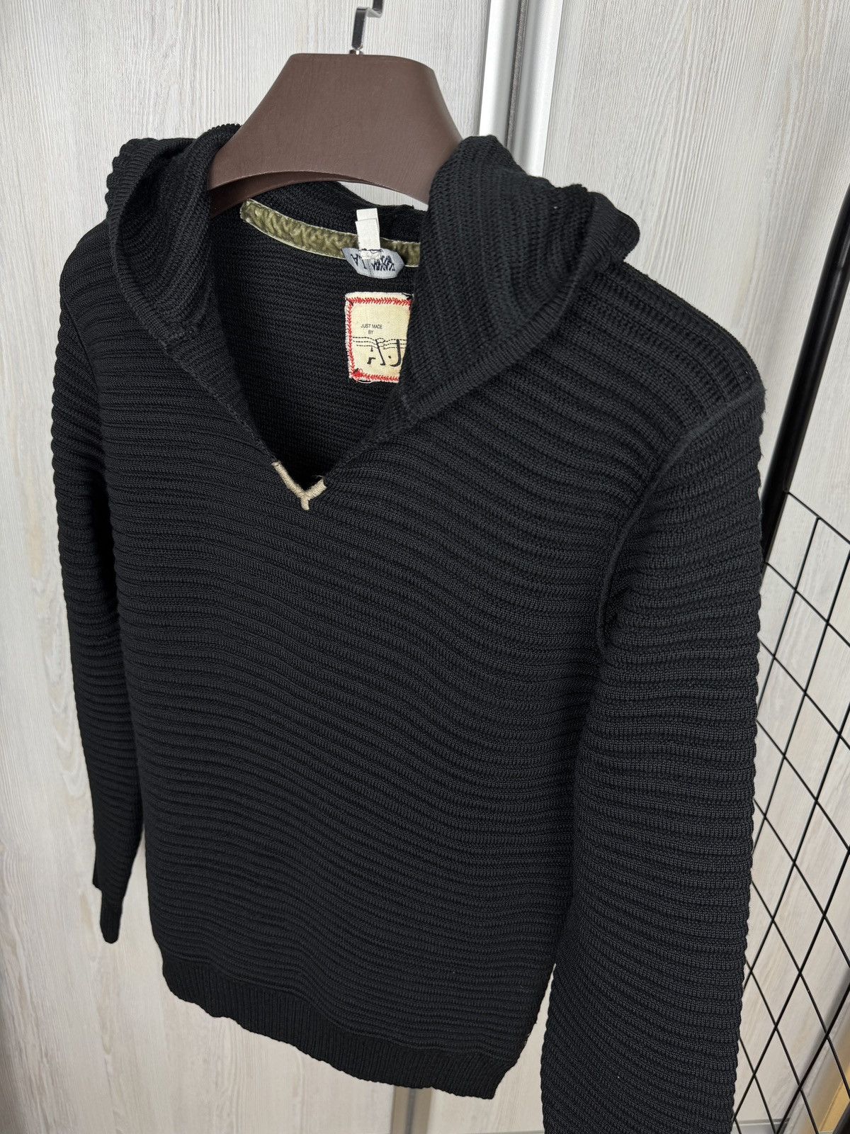 Armani Armani Jeans black ribbed wool blend hooded knitted sweater Size US S / EU 44-46 / 1 - 5 Thumbnail