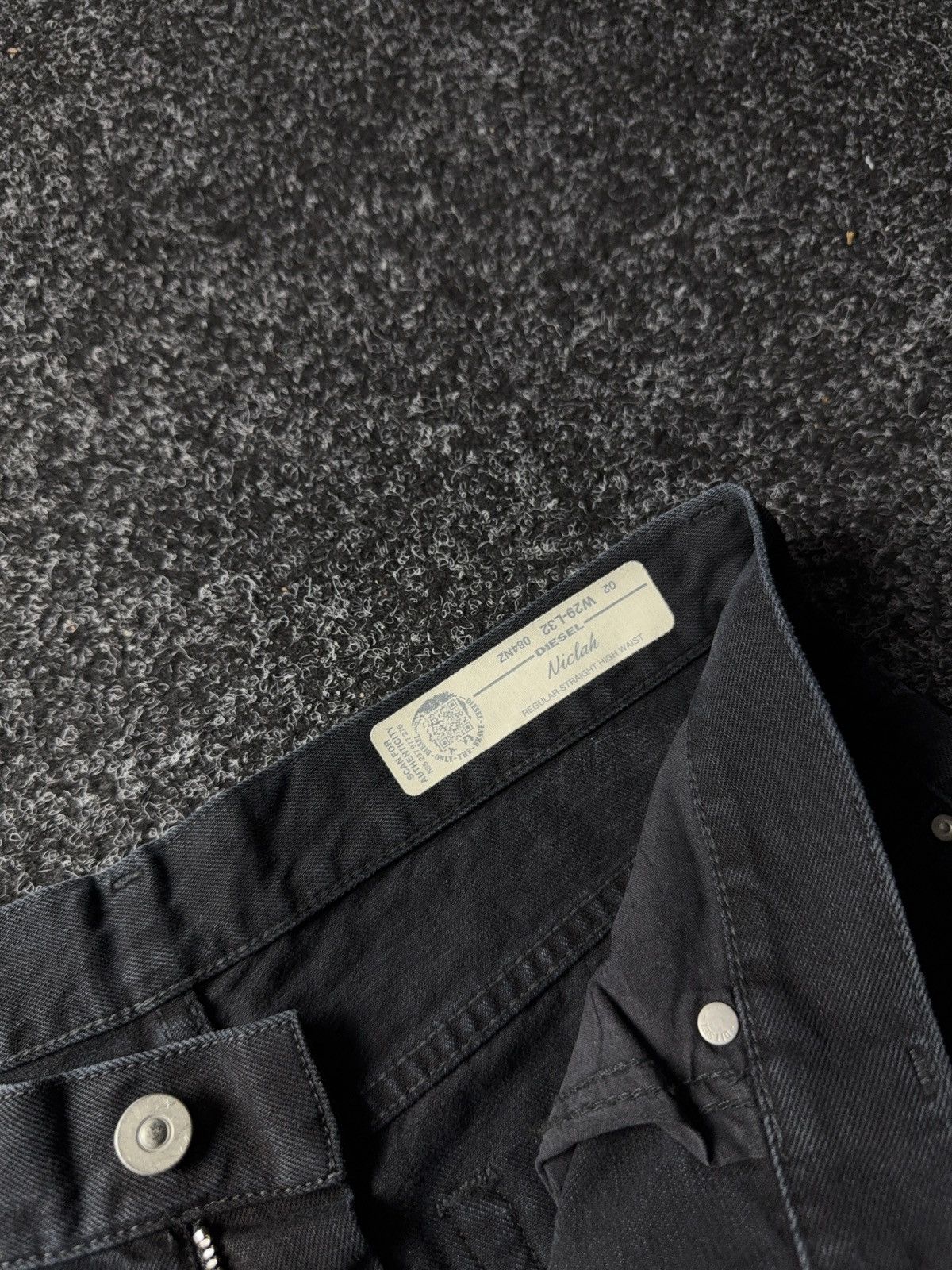 Diesel Luxury Y2K Diesel Niclah Heavy Distressed Washed Black Jeans Size 31" - 10 Thumbnail