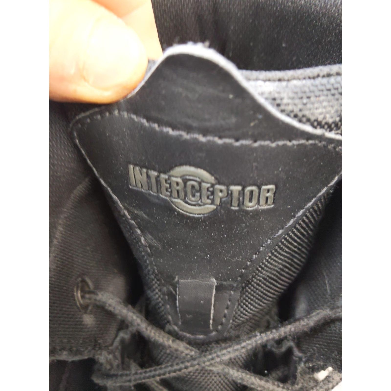 Vintage Interceptor Combat Work Boots Mens 9 42 Black Leather Slip Resistant Lace Up Mid-Calf Workwear Boots Mens Shoes DaytoDay 90s Size US 9 / EU 42 - 5 Thumbnail