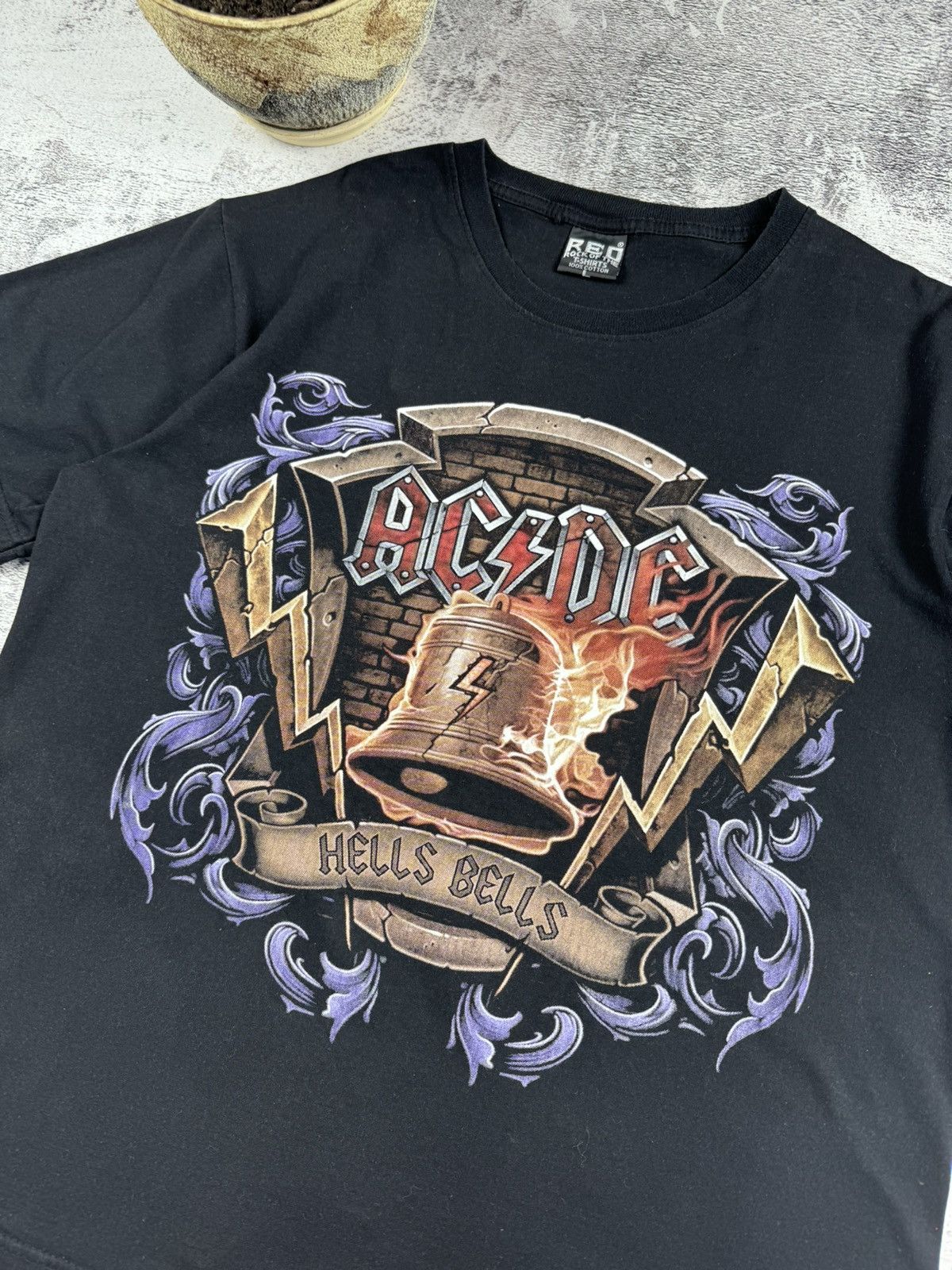 AC/DC ACDC Hells Bells Album Tour 90S-00S Faded T-Shirt Tee Size US L / EU 52-54 / 3 - 5 Thumbnail