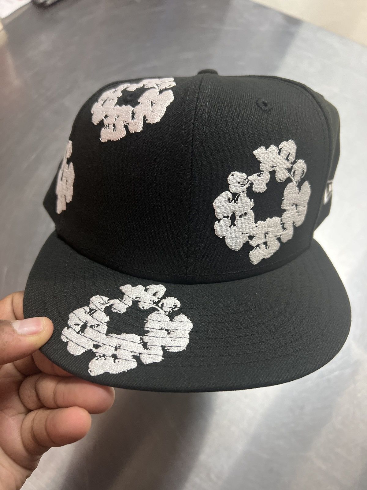 DENIM TEARS Rhinestone Cotton Wreath Durag Vintage Black