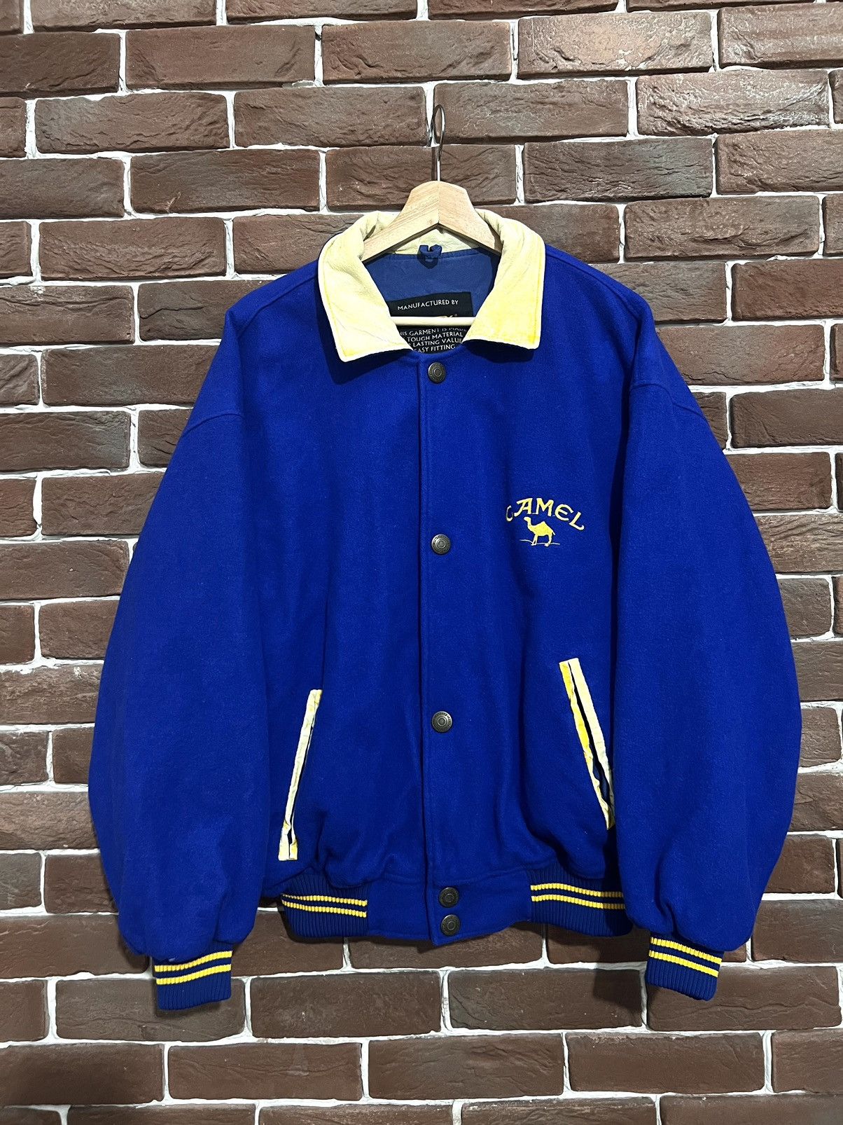 Camel Vintage 90s Camel Cigarettes Wool Baseball Jacket Grail Hype Size US L / EU 52-54 / 3 - 2 Thumbnail