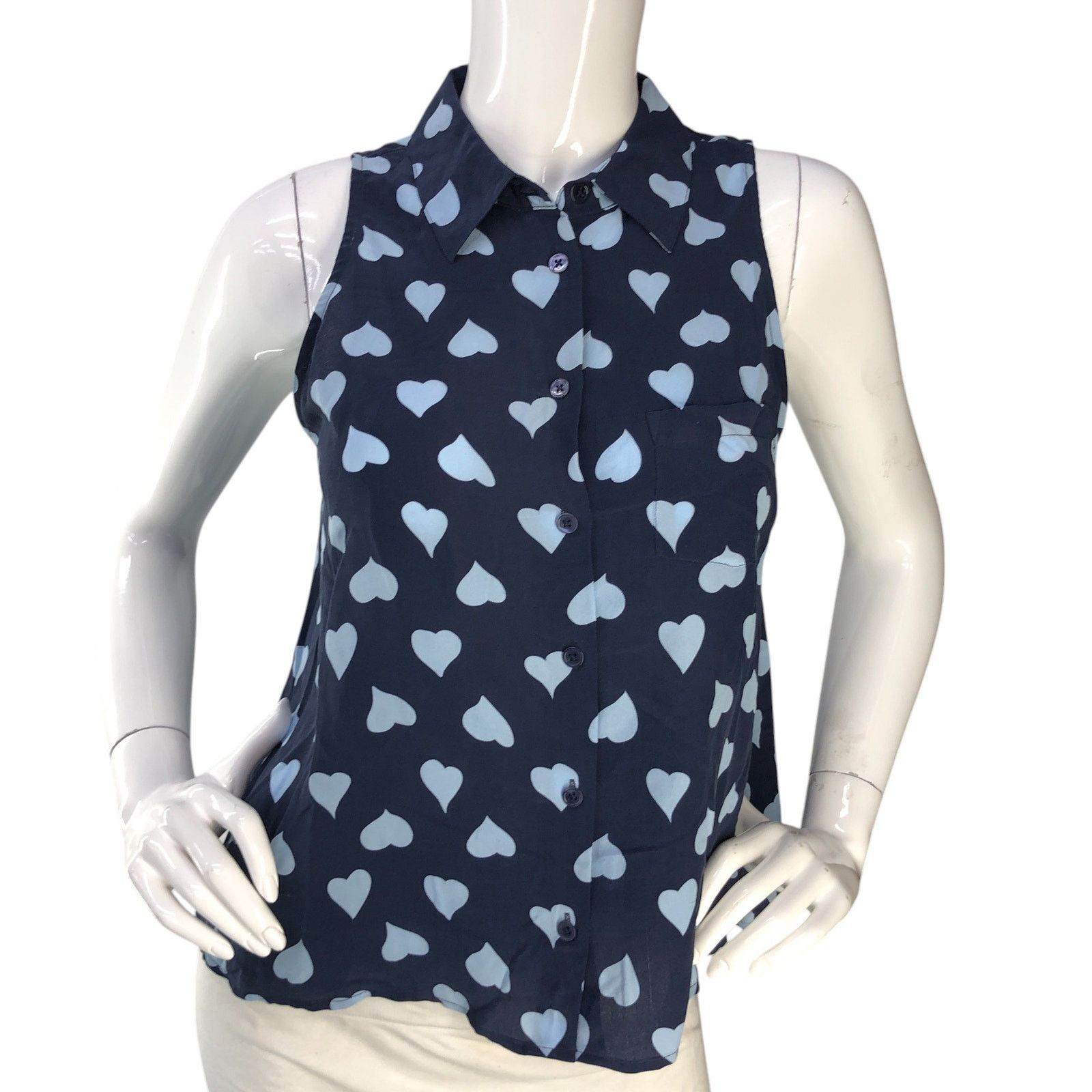 Equipment Equipment Size S Top Mina Blouse Heart Print *TINY FLAW Size S / US 4 / IT 40 - 11 Thumbnail
