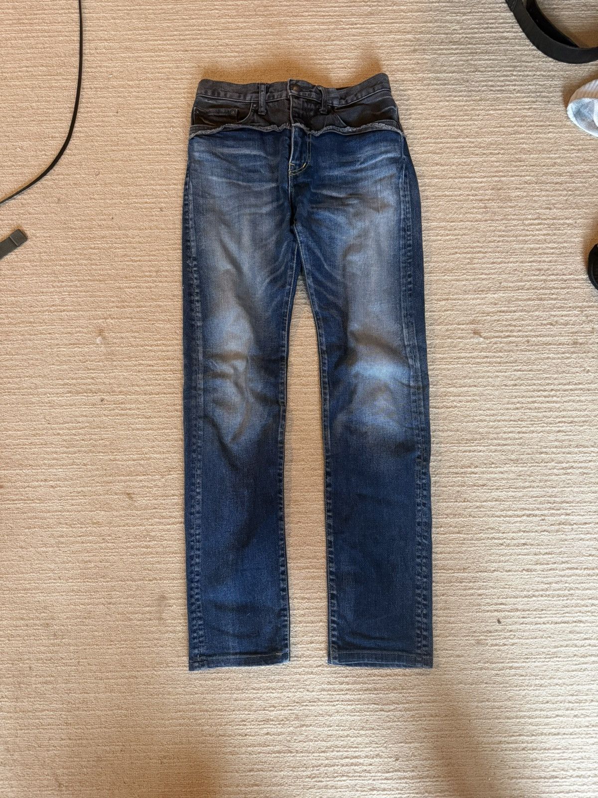 Maison MIHARA YASUHIRO Cummerbund denim jeans black blue Size US 30 / EU 46 - 1 Thumbnail