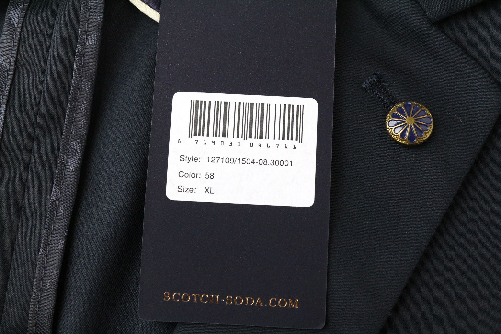 Scotch & Soda AMS COUTURE XL Navy Cotton Stretch Blazer 74433 Size 48R - 5 Thumbnail