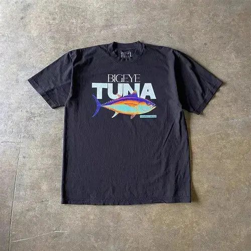 VIBE Tuna pattern black casual t-shirt Size US M / EU 48-50 / 2 - 1 Thumbnail