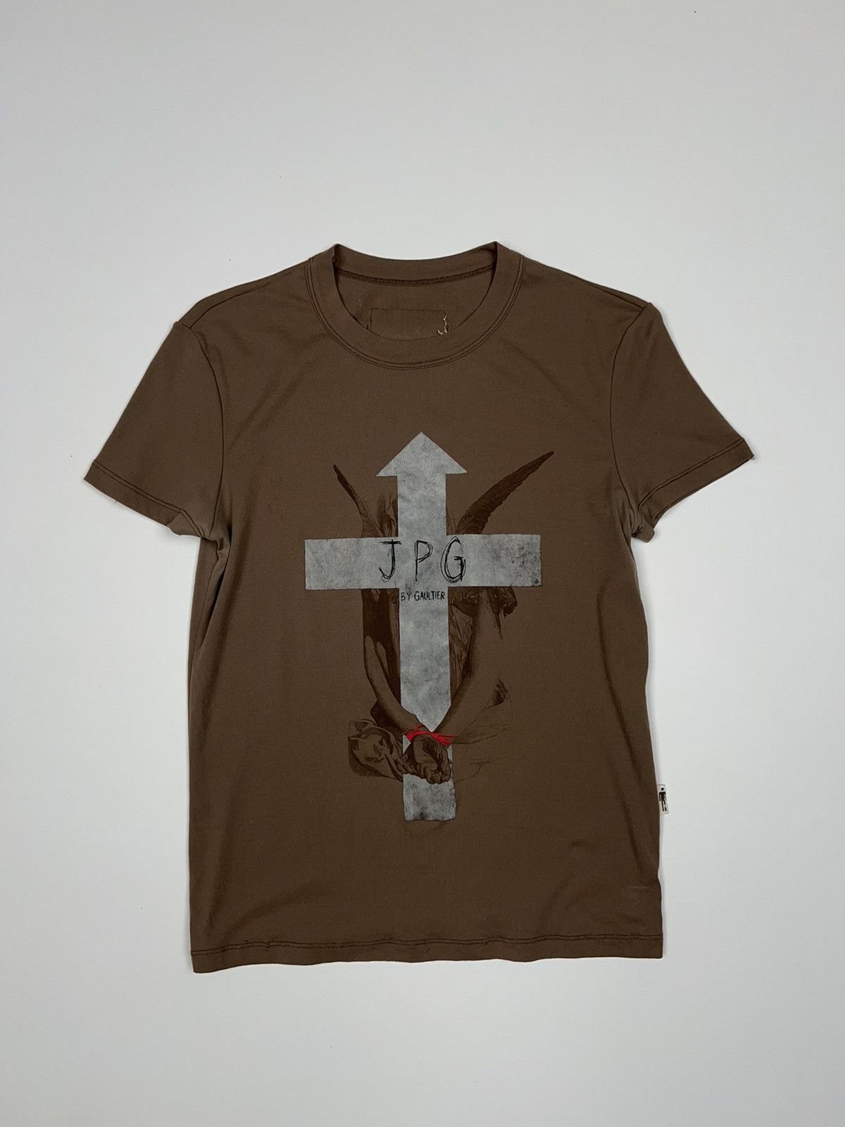 Jean Paul Gaultier Nylon JPG Logo Tee cross Mesh Angel