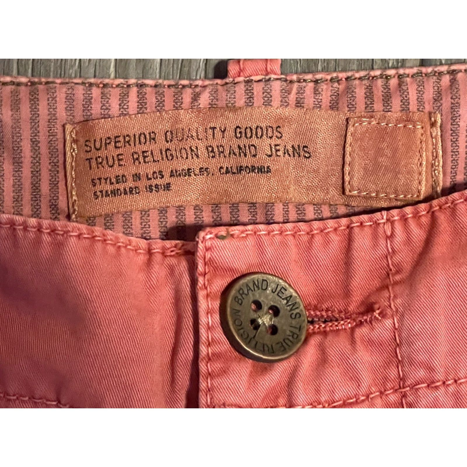 True Religion VINTAGE? Wait not vintage. True Religion Salmon Pants Men's 36x31 100% Cotton Straight Front Casual Pants Mens Salmon 36x31 Pants Size US 36 / EU 52 - 2 Thumbnail