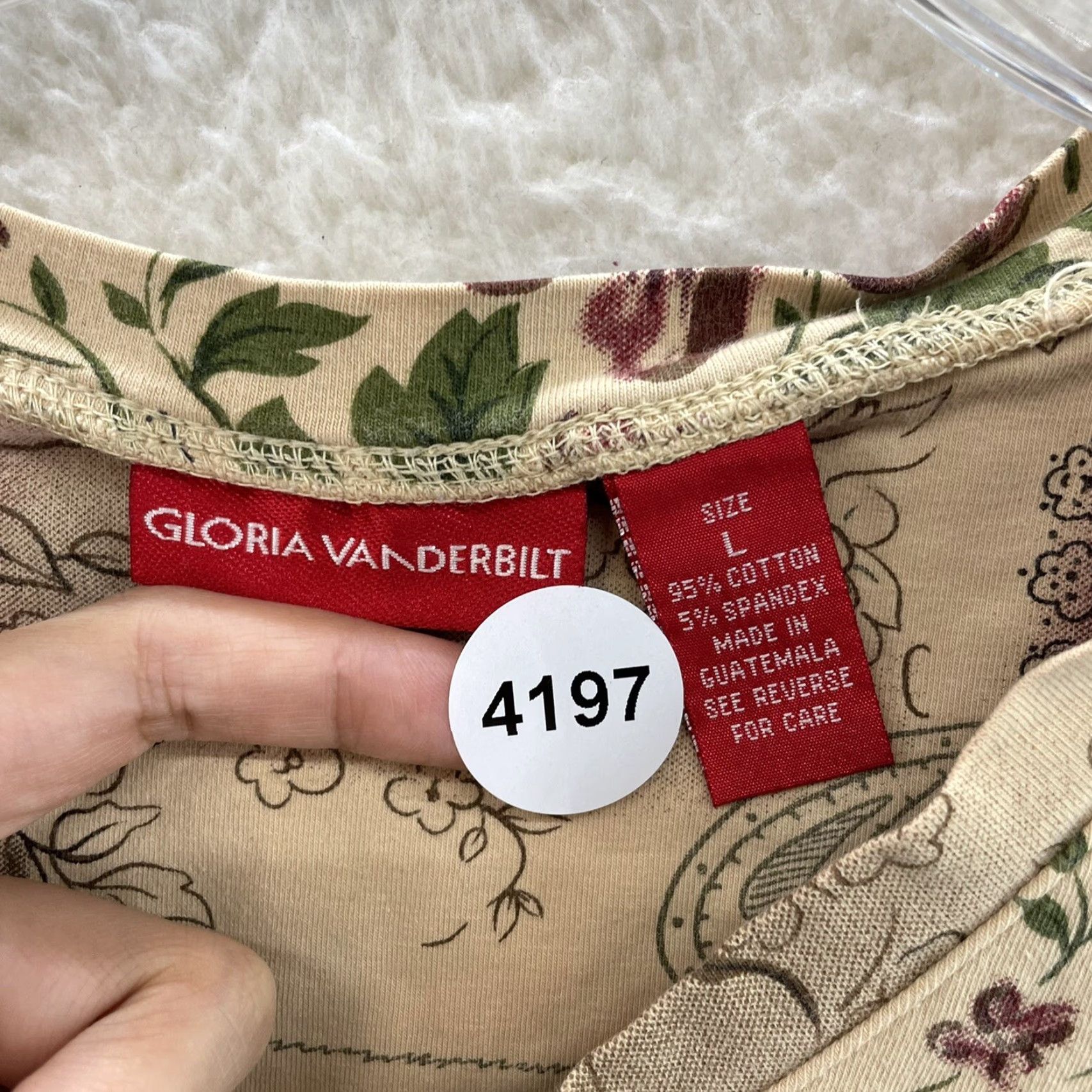 Gloria Vanderbilt VINTAGE Y2K Top Large Floral Paisley Cyber Boho Fairy Grunge Whimsigoth Western Shirt L Beige Mens Womens Girls Boys Size L / US 10 / IT 46 - 8 Thumbnail