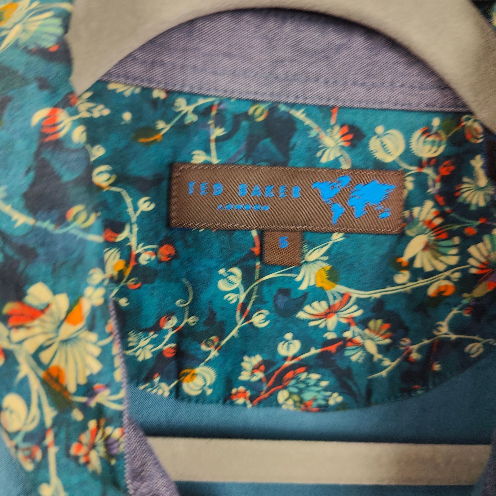 Ted Baker Ted Baker Polo Shirt Mens XXL 5 Floral Collar Teal Blue Size US XXL / EU 58 / 5 - 5 Thumbnail