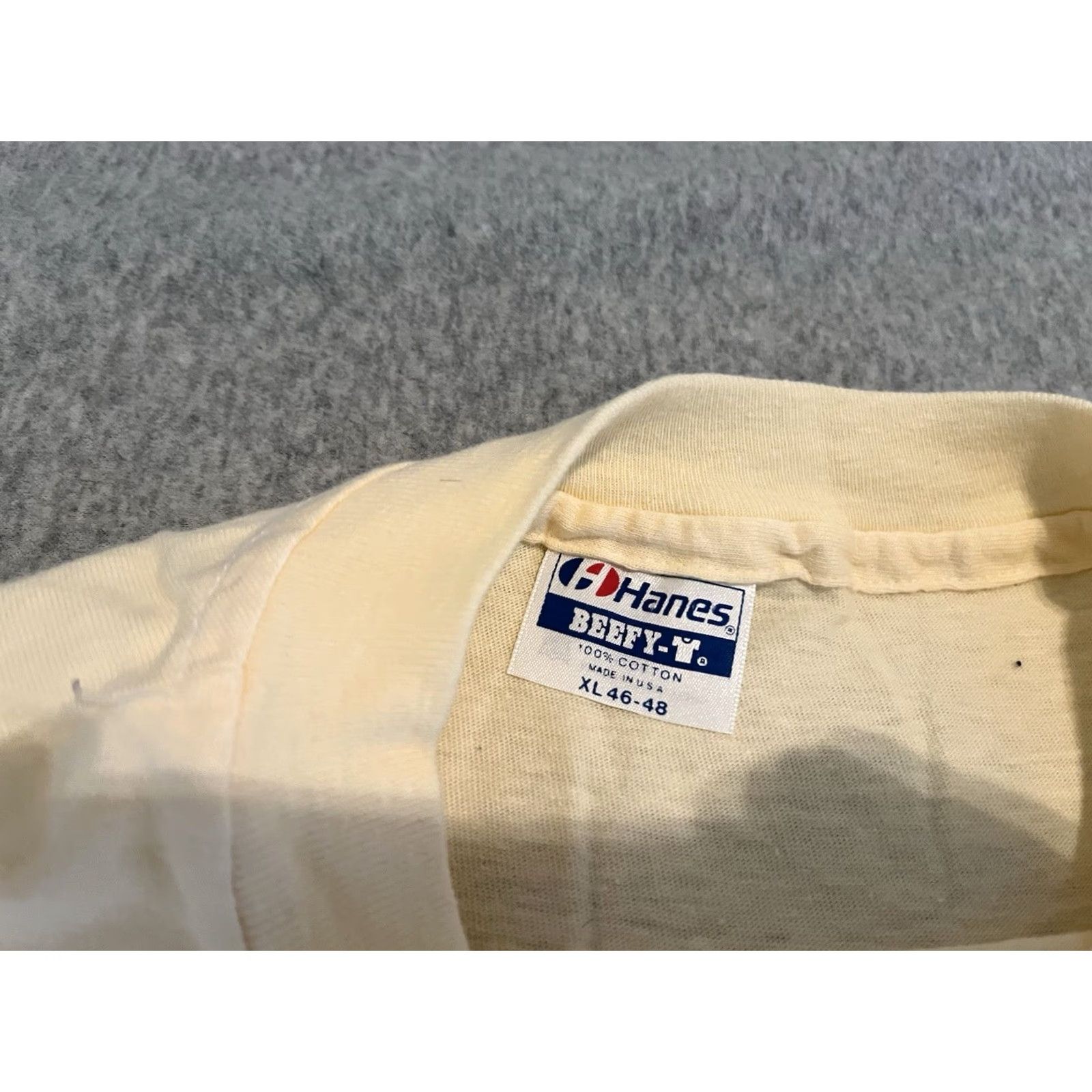 Hanes VINTAGE Hanes Shirt Mikhail Gorbachev Stanford University 1990 Soviet Union XL Crew Neck Short Sleeve Cotton Yellow Men Shirt XL Mens XL Size US XL / EU 56 / 4 - 3 Thumbnail