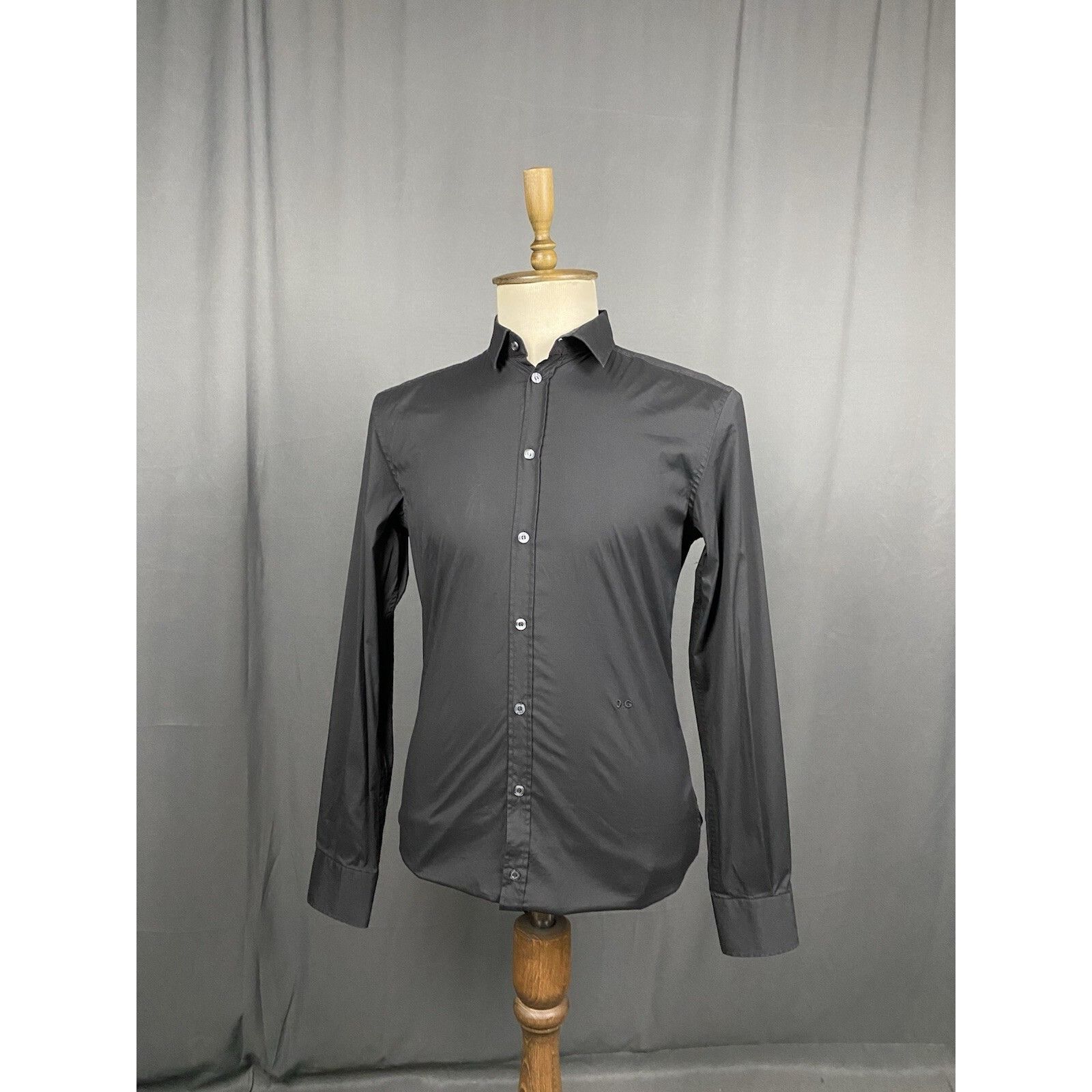 Dolce & Gabbana Dolce&Gabbana Brad Line Men's Black Longsleeve Dress Shirt Size US M / EU 48-50 / 2 - 2 Thumbnail